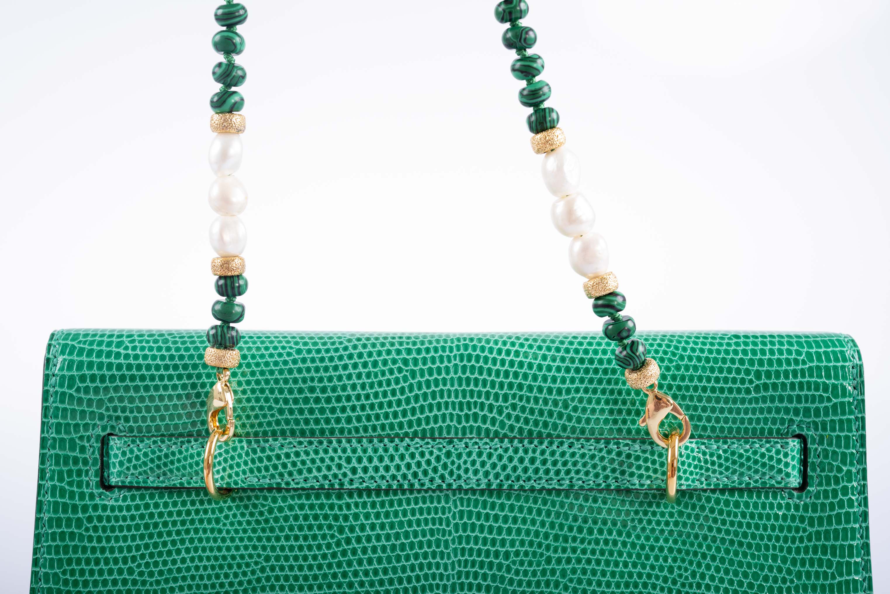 JaneFinds Beaded Semi-Precious Stone Crossbody Chain