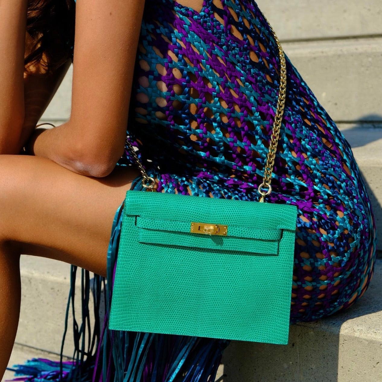 Hermes Mini Roulis Blue Zanzibar Gold Hardware | JANEFINDS