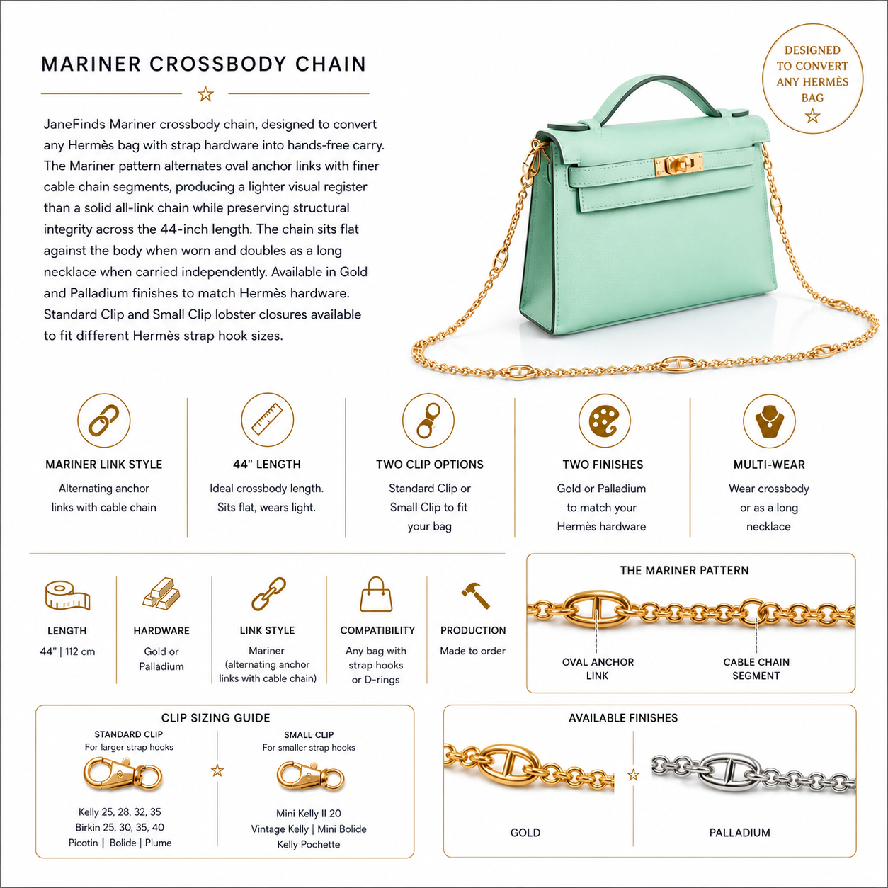 JaneFinds Mariner Crossbody Chain