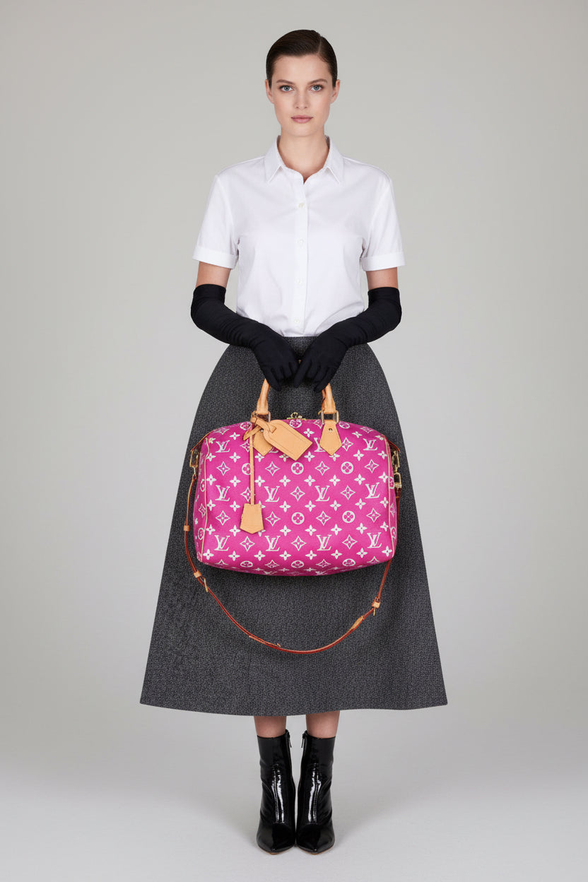 Louis Vuitton Speedy P9 Bandoulière 40 Pink Agate Monogram Leather