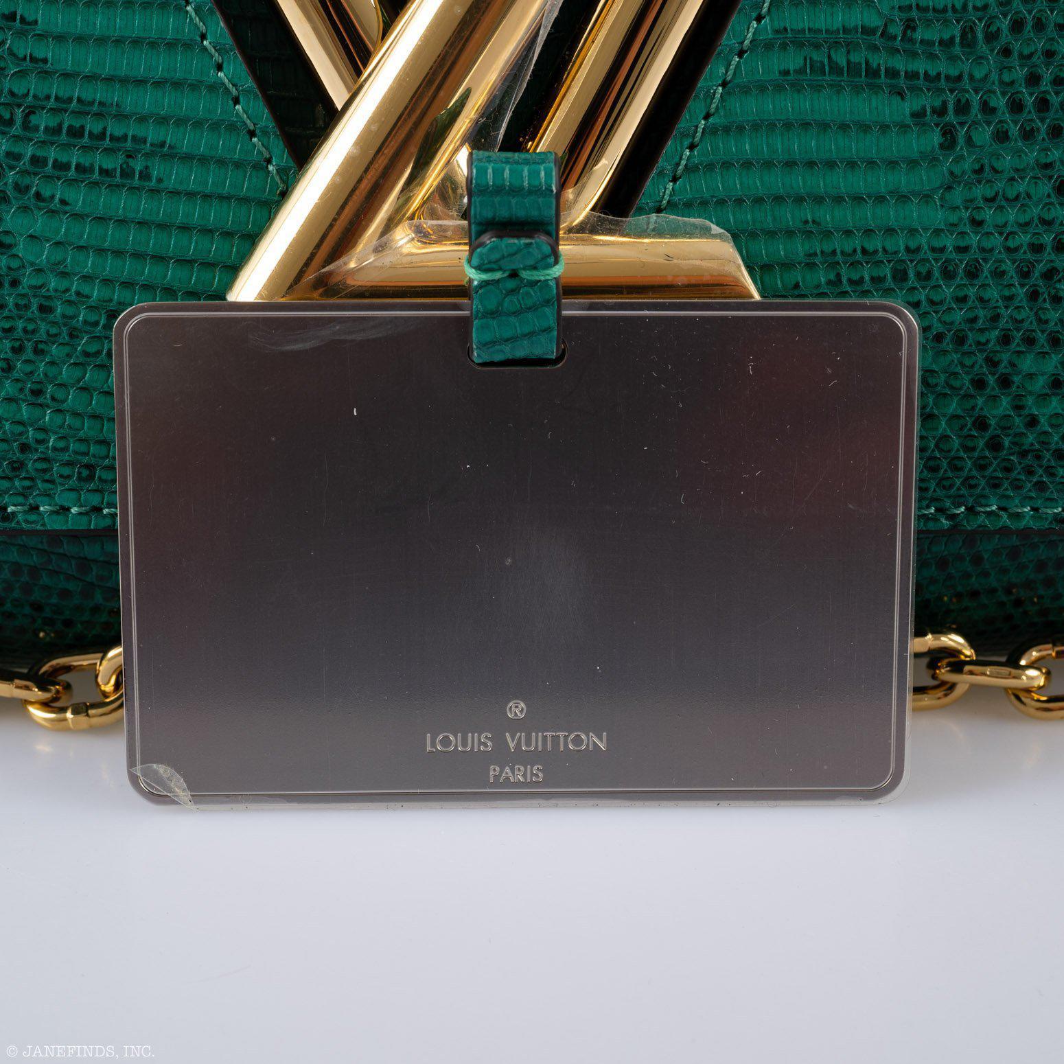Louis Vuitton Twist PM Vert Emerald Ombre Lizard Gold Hardware