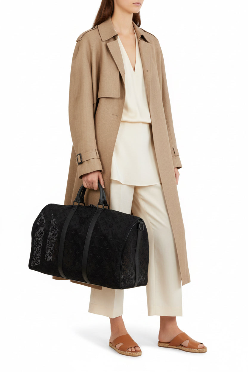 Louis Vuitton x Virgil Abloh Keepall 50 Bandouliere Black Monogram Mesh