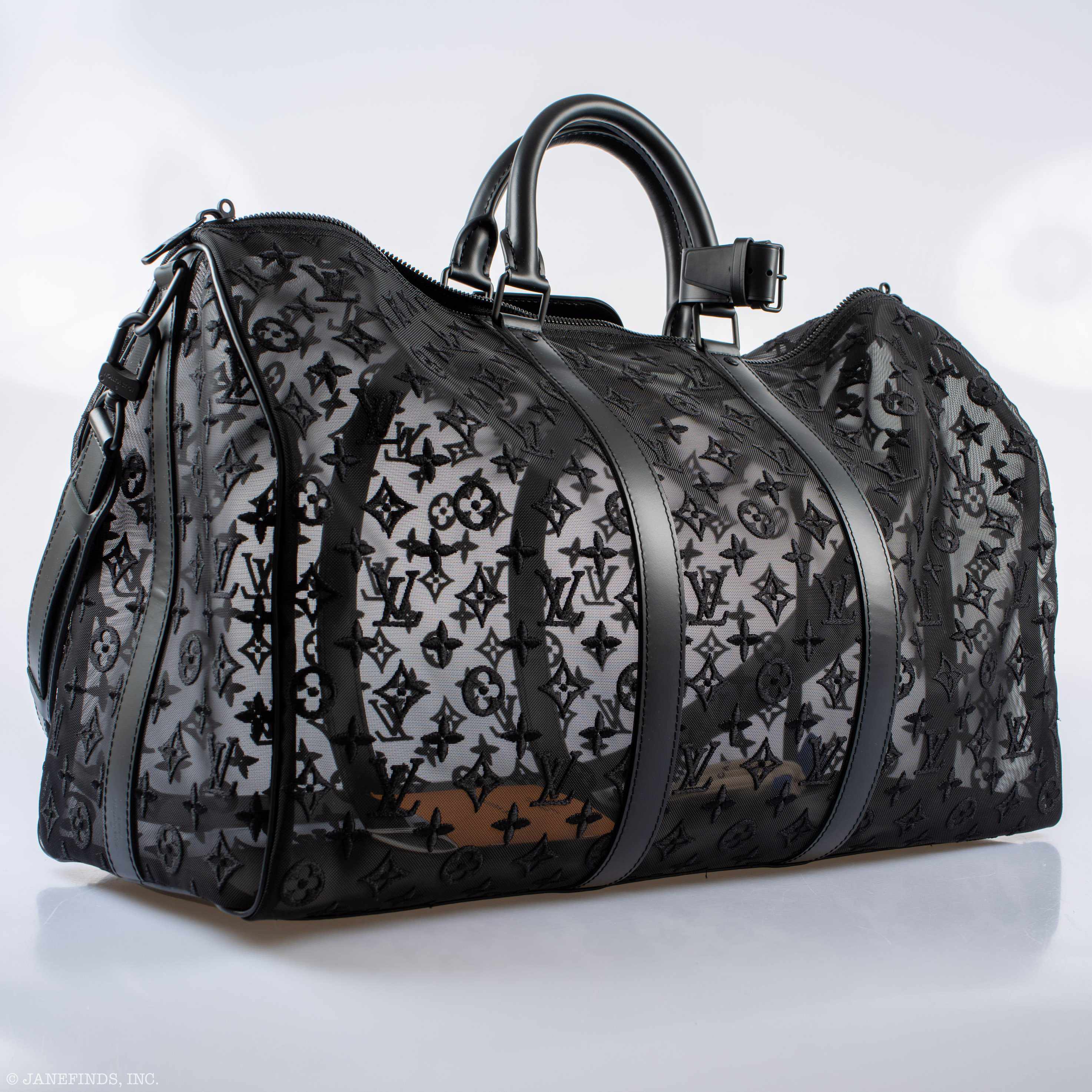 Louis Vuitton x Virgil Abloh Keepall 50 Bandouliere Black Monogram Mesh