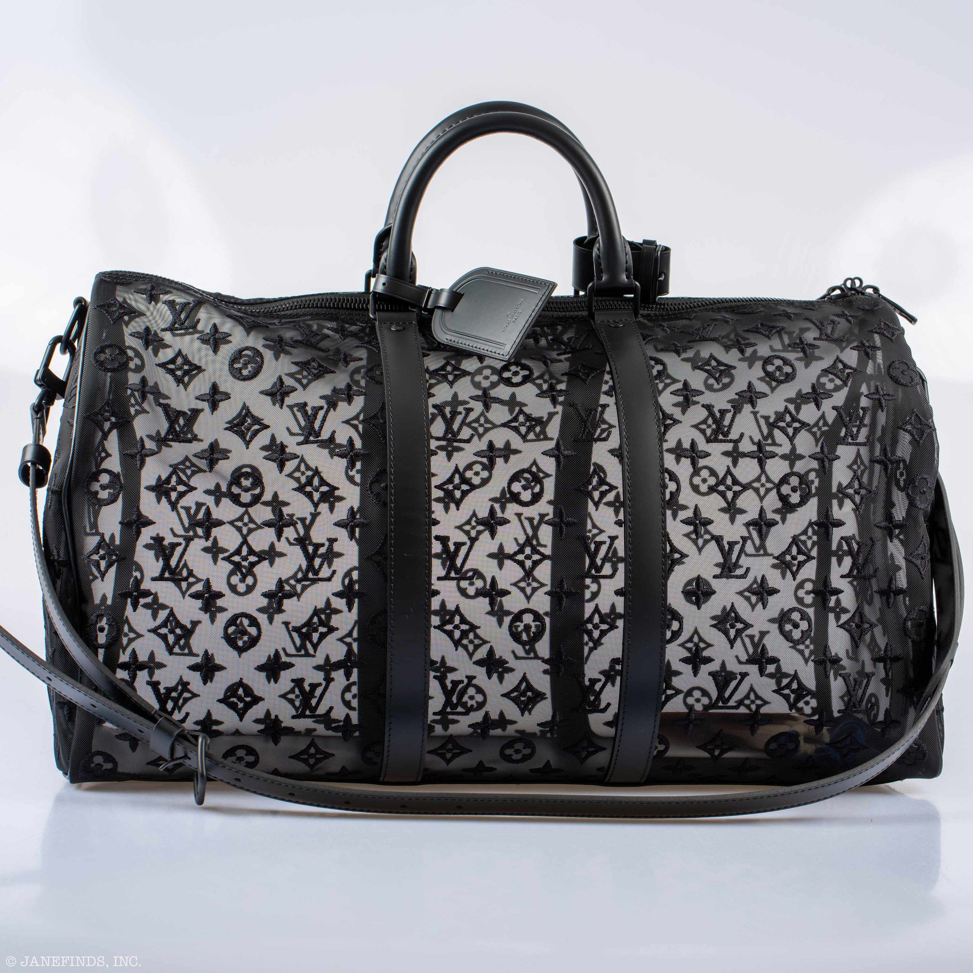 Louis Vuitton x Virgil Abloh Keepall 50 Bandouliere Black Monogram Mesh
