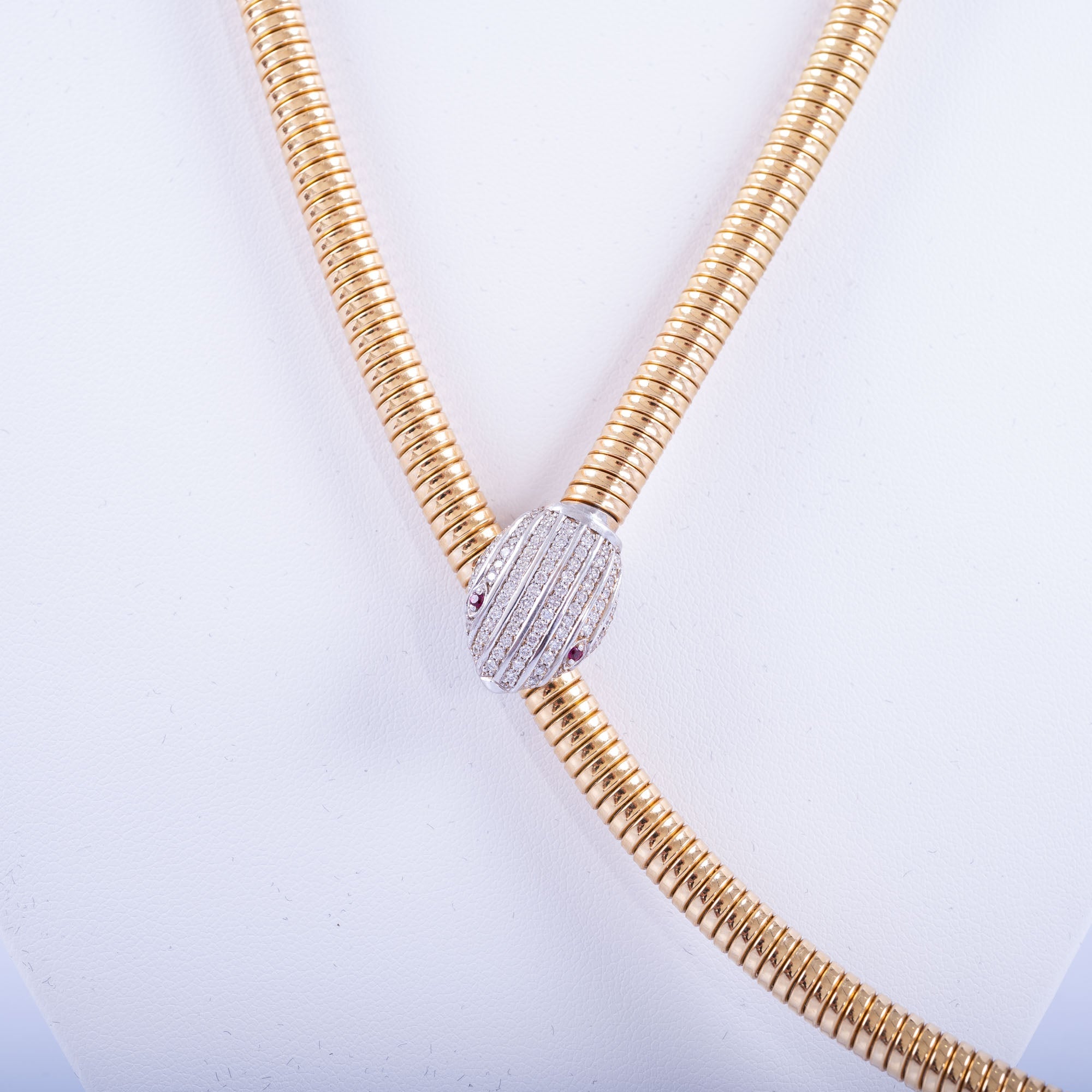 Tessitore Gold Diamond Snake Necklace