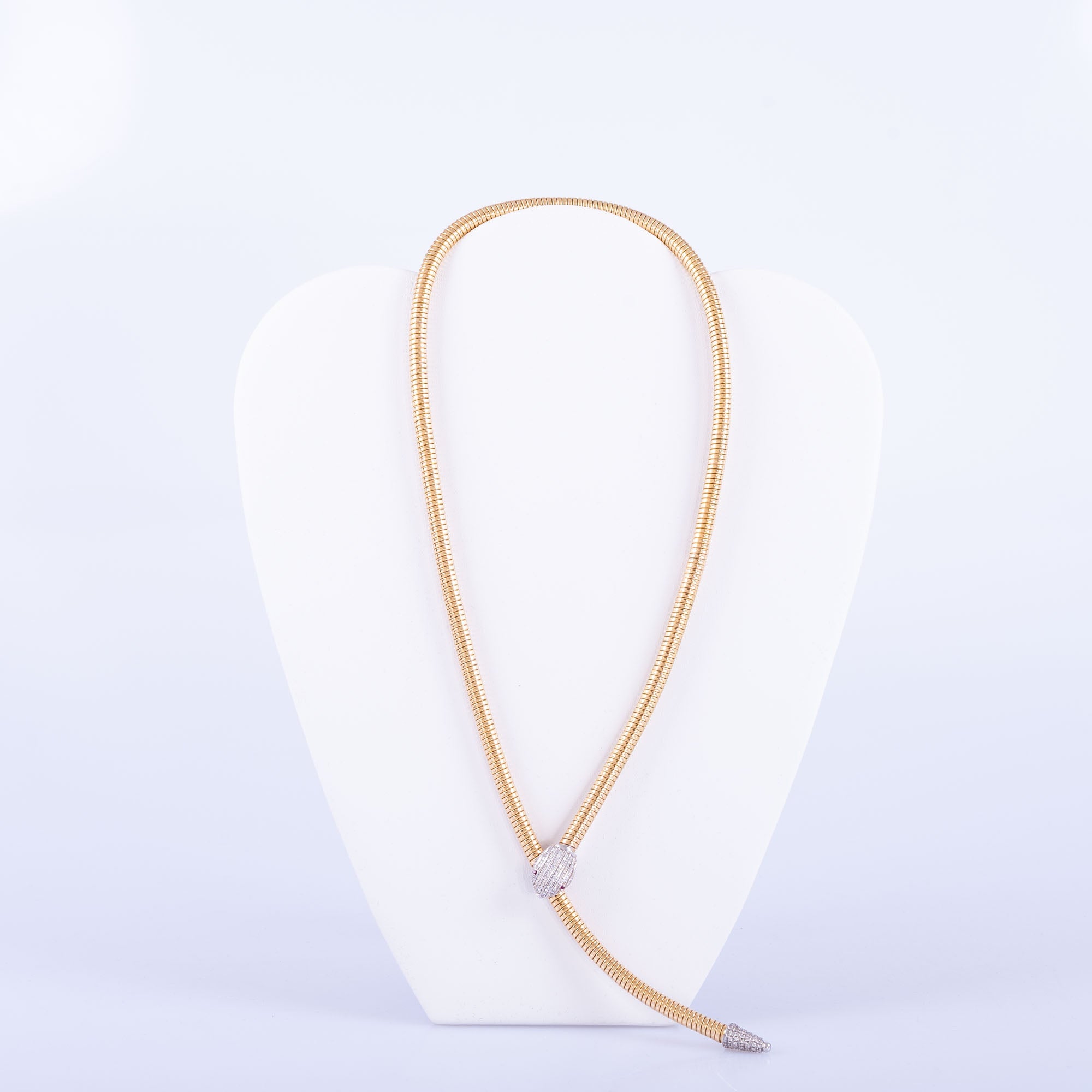 Tessitore Gold Diamond Snake Necklace