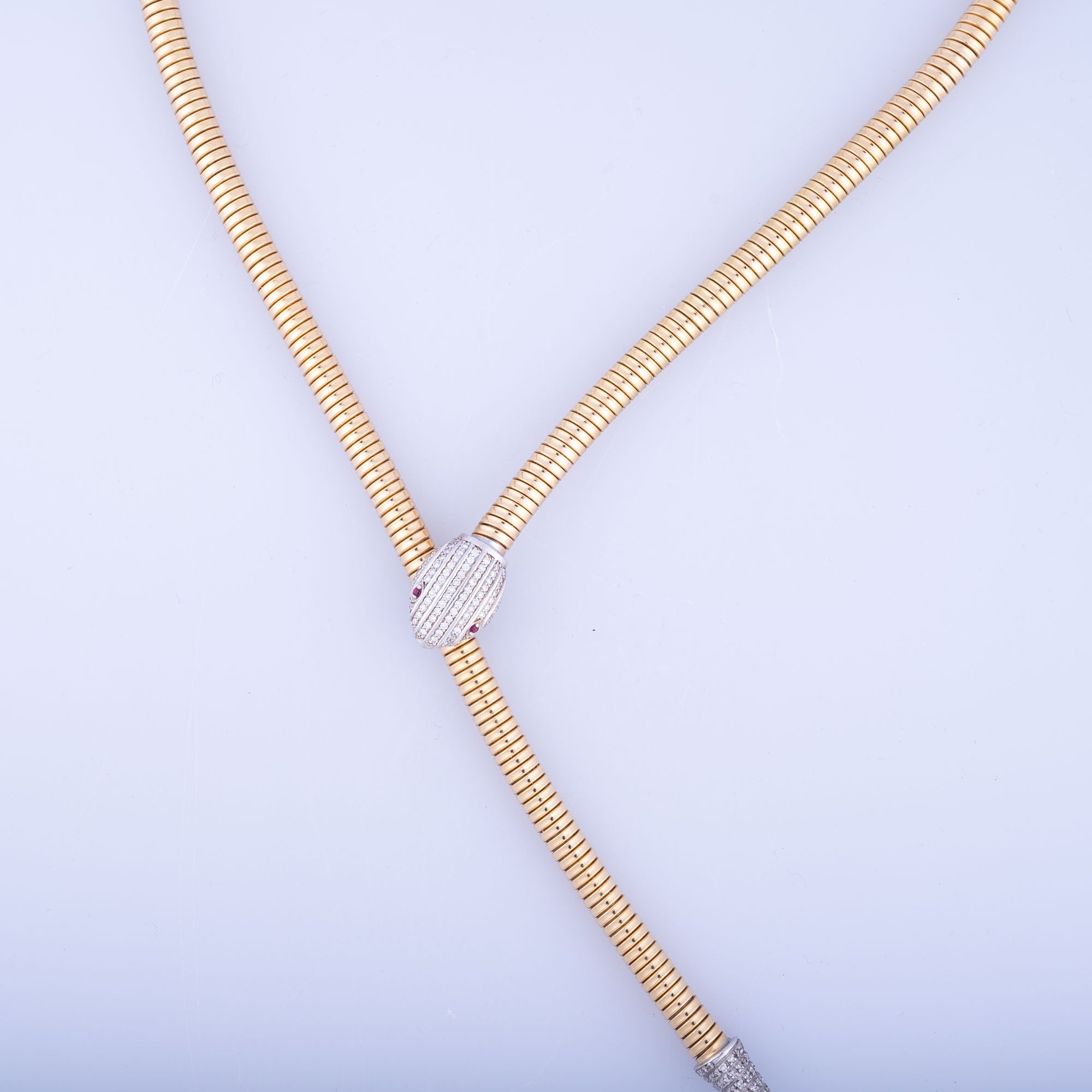 Tessitore Gold Diamond Snake Necklace