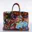 Vintage Hermès ‘Graffiti’ Birkin 35 Custom Painted Box Leather with Gold Hardware - 1998, B Square, Artwork 2021.