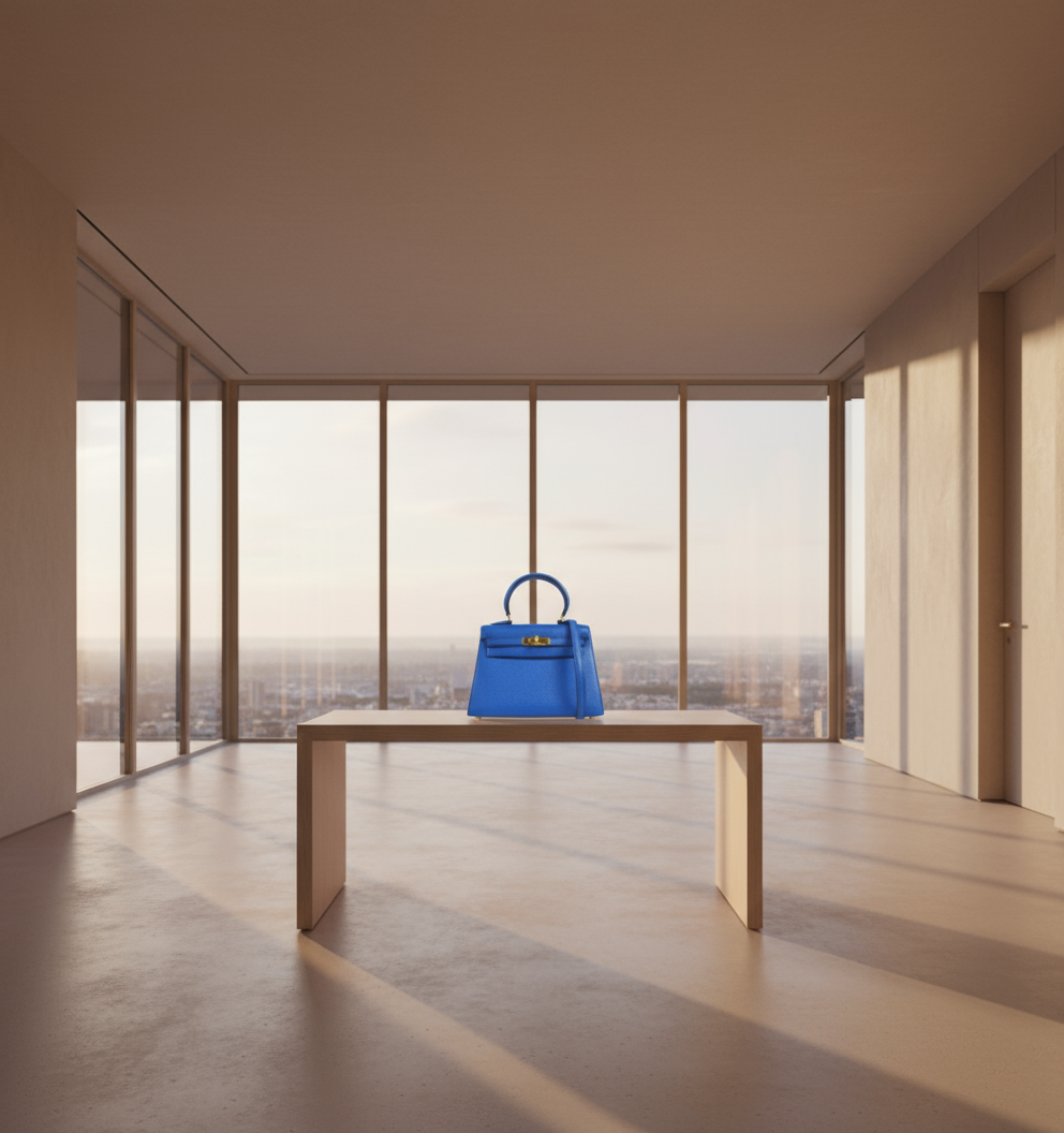 Hermès Kelly 20 in Bleu France Epsom with Gold hardware
