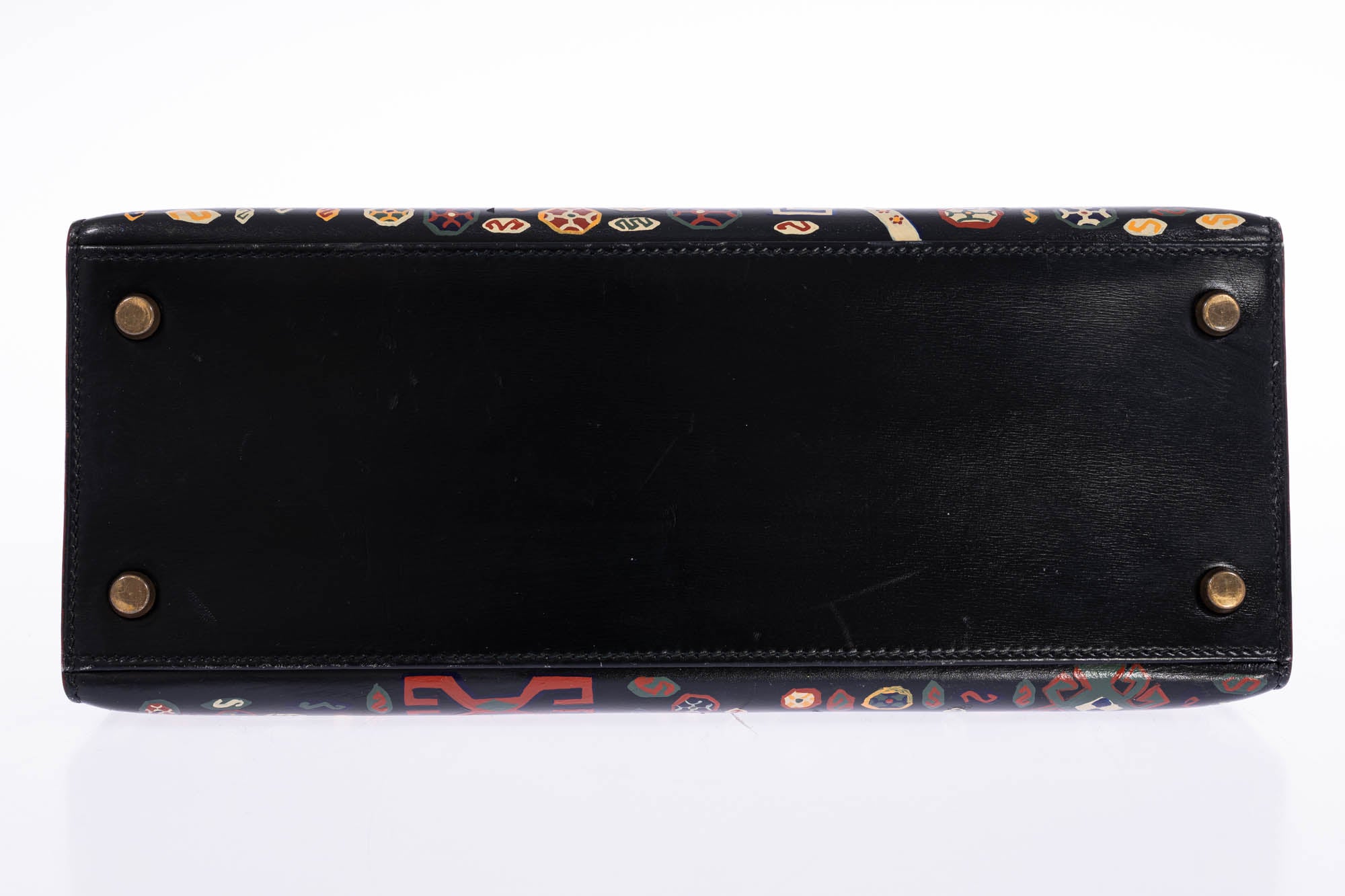 Vintage Hermès Kelly 28 Sellier Black Box Gold Hardware The