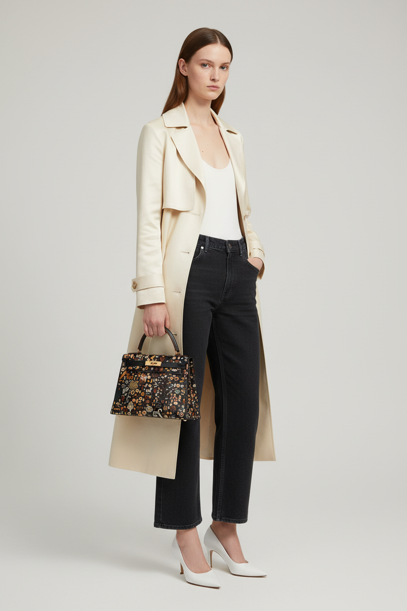 Vintage Hermès Kelly 28 Sellier Black Box Gold Hardware The Qashqai Custom