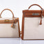 Vintage Hermès Kelly 28 Sellier Naturel & Écru Toile H and Peau Porc Gold Hardware
