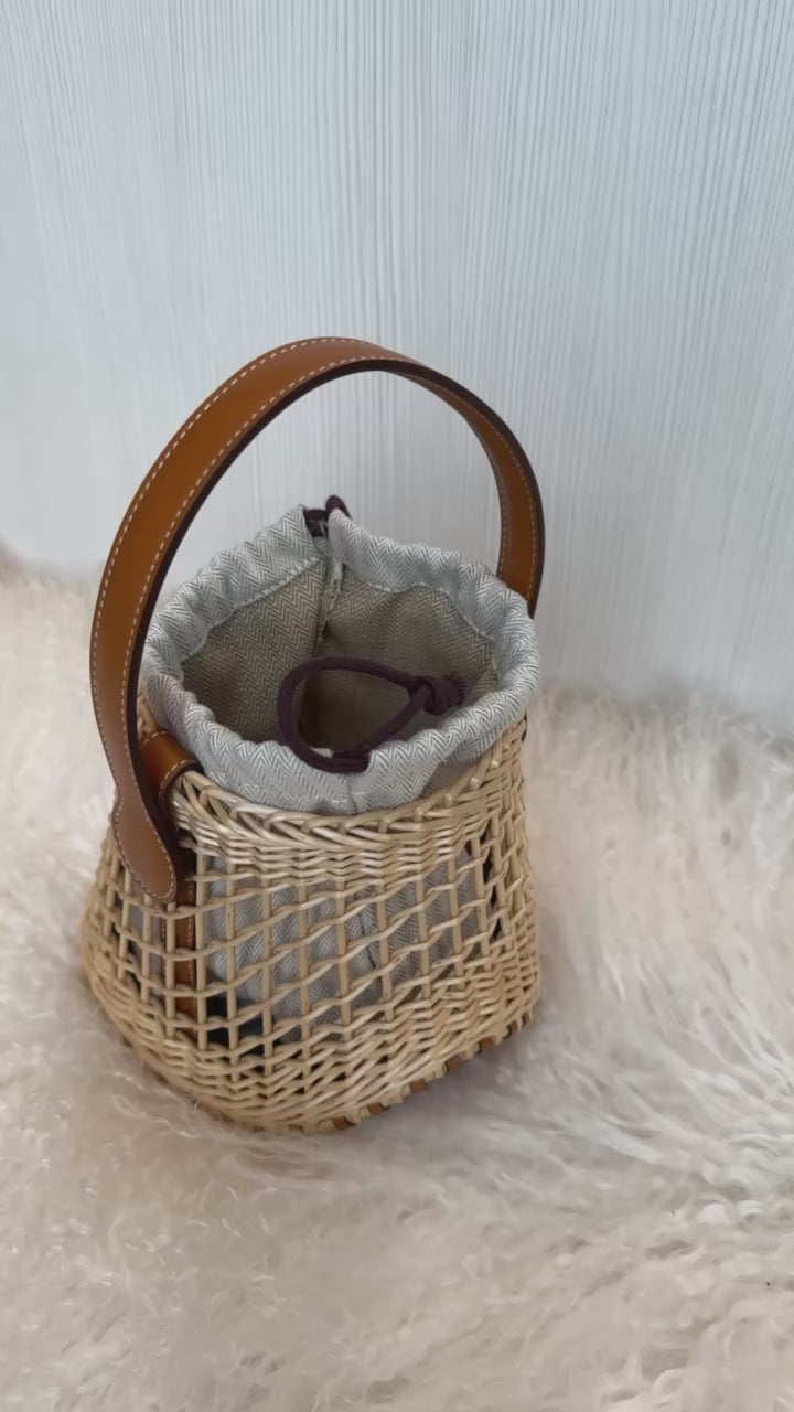 Hermès Picnic Sabot Osier Wicker & Barenia Leather