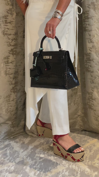 [New]Hermes Kelly Twilly Bag Charm Fauve Palladium Tadelakt Leather Limited Edition