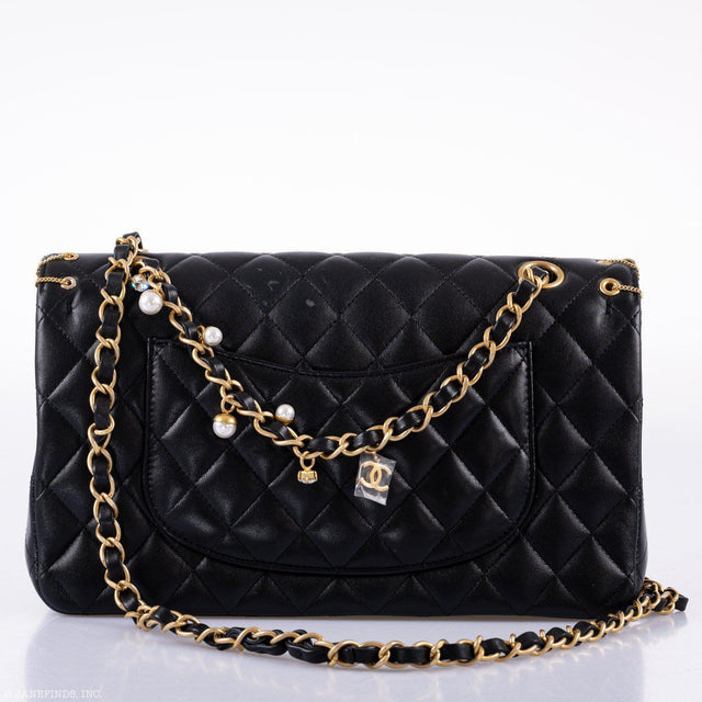 CHANEL Piercing Chic Black Medium Classic Double Flap Bag 2018 – JaneFinds