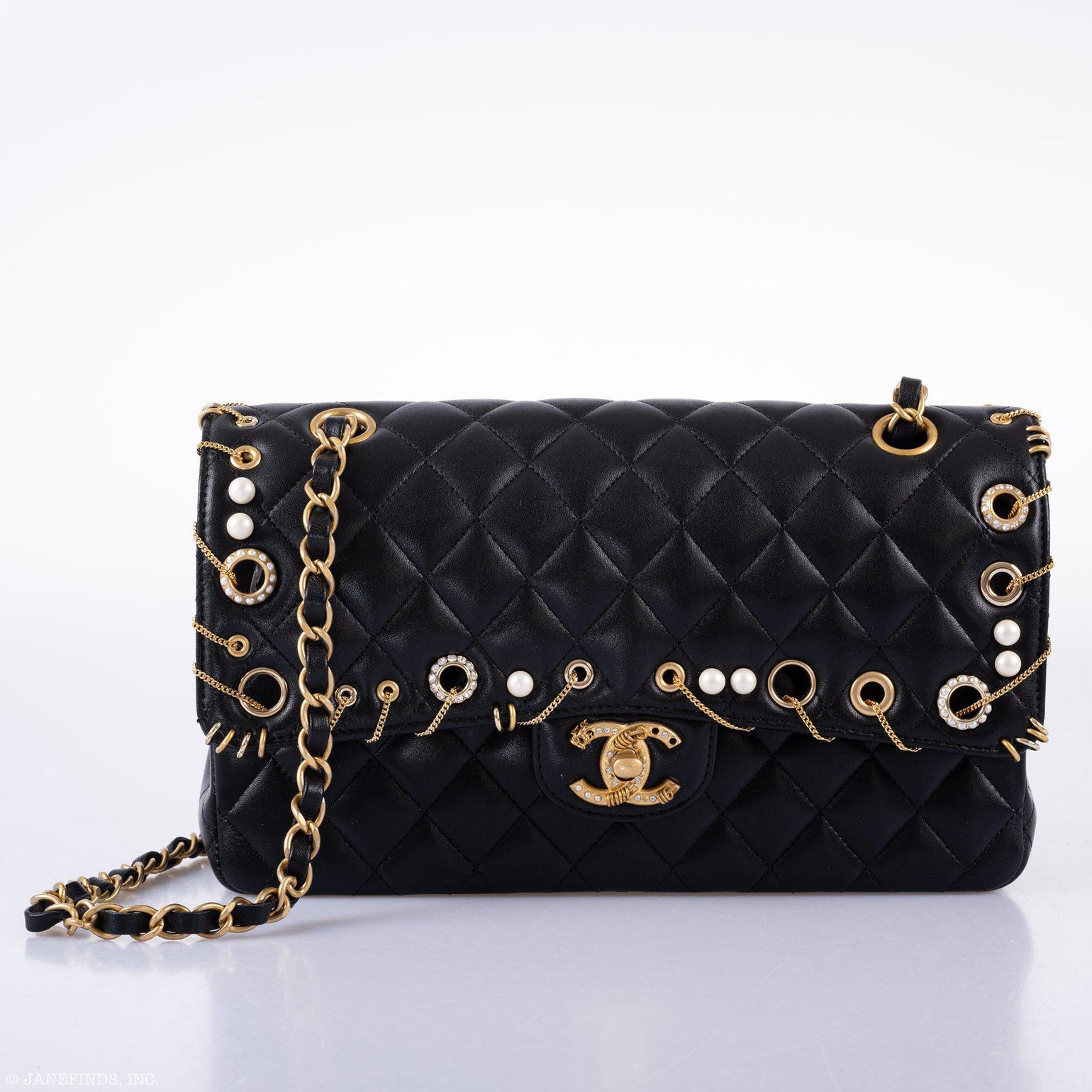 CHANEL Piercing Chic Black Medium Classic Double Flap Bag 2018 – JaneFinds