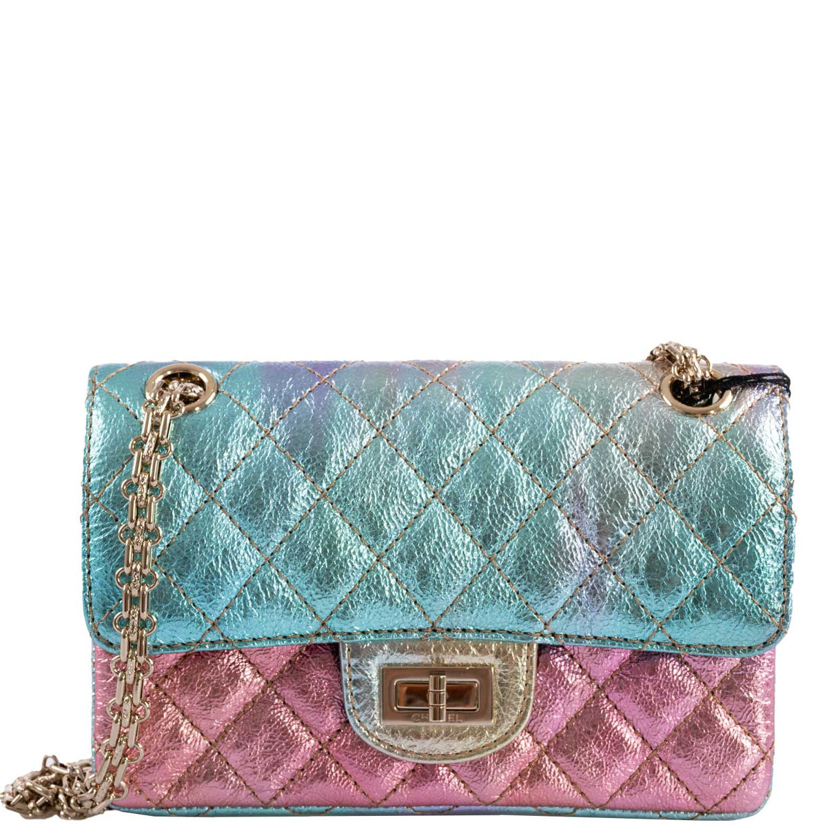 CHANEL Metallic Goatskin Quilted Mini 2.55 Reissue Flap Multicolor 536060