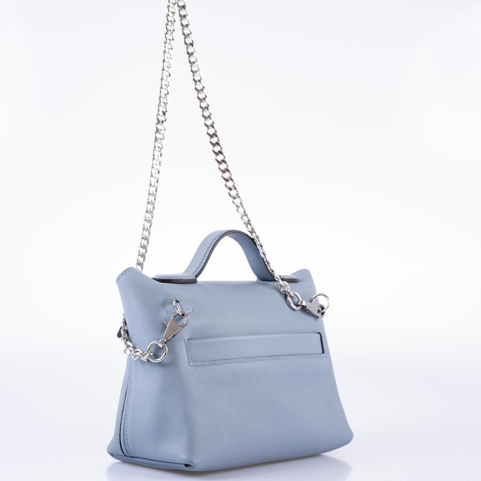 Hermès 24/24 21 Bleu Lin Evercolor/Swift Palladium Hardware