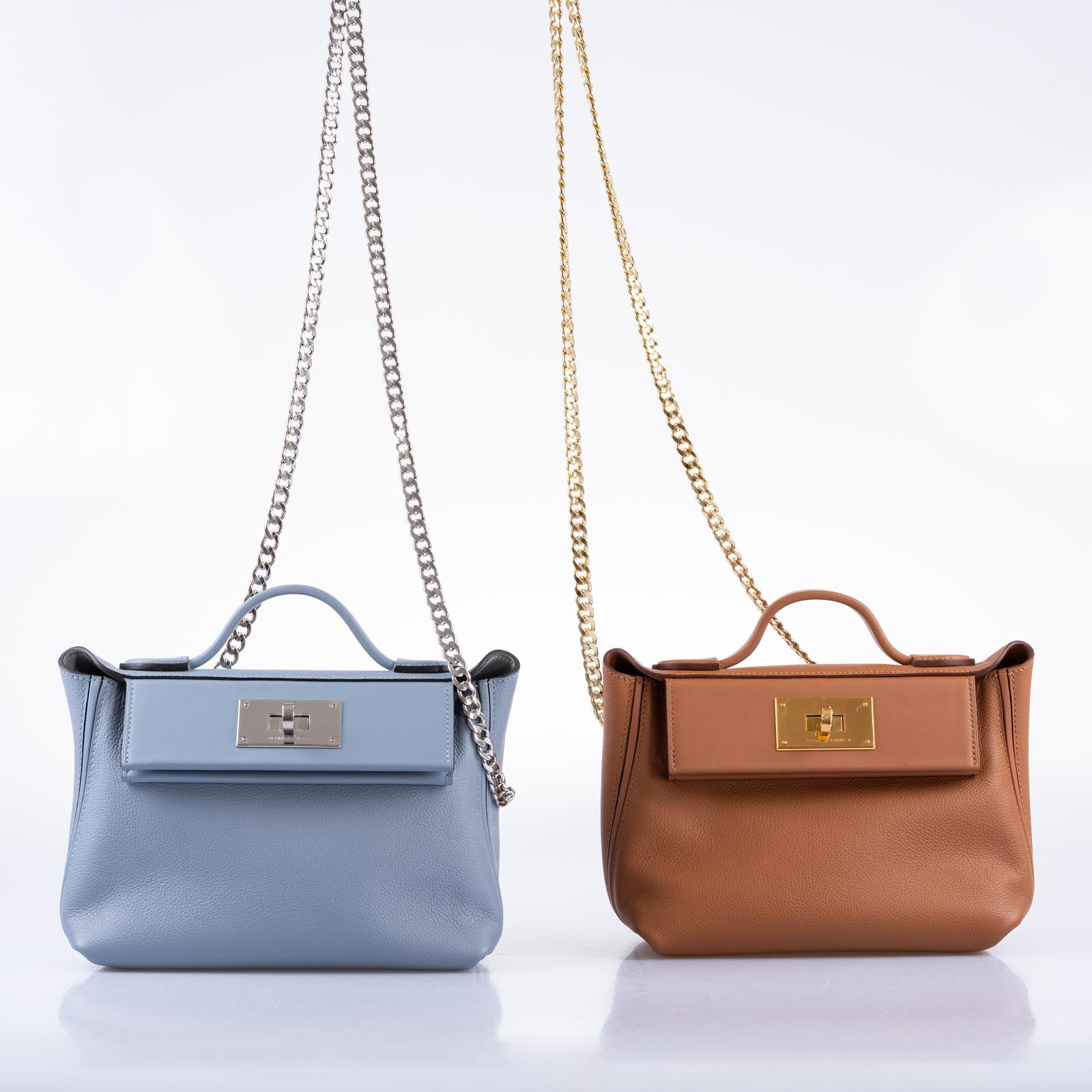 Hermès 24/24 21 Bleu Lin Evercolor/Swift Palladium Hardware