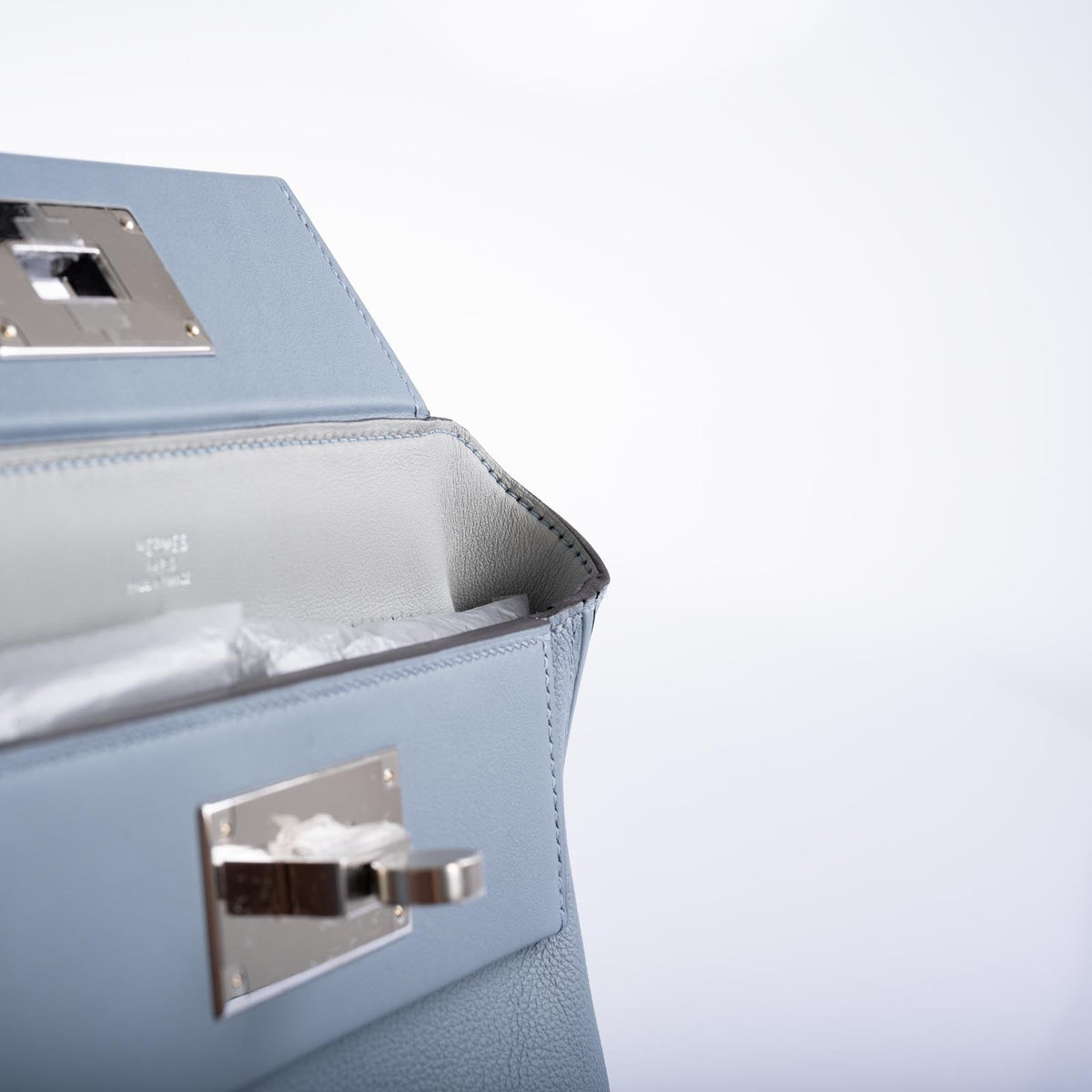 Hermès 24/24 21 Bleu Lin Evercolor/Swift Palladium Hardware