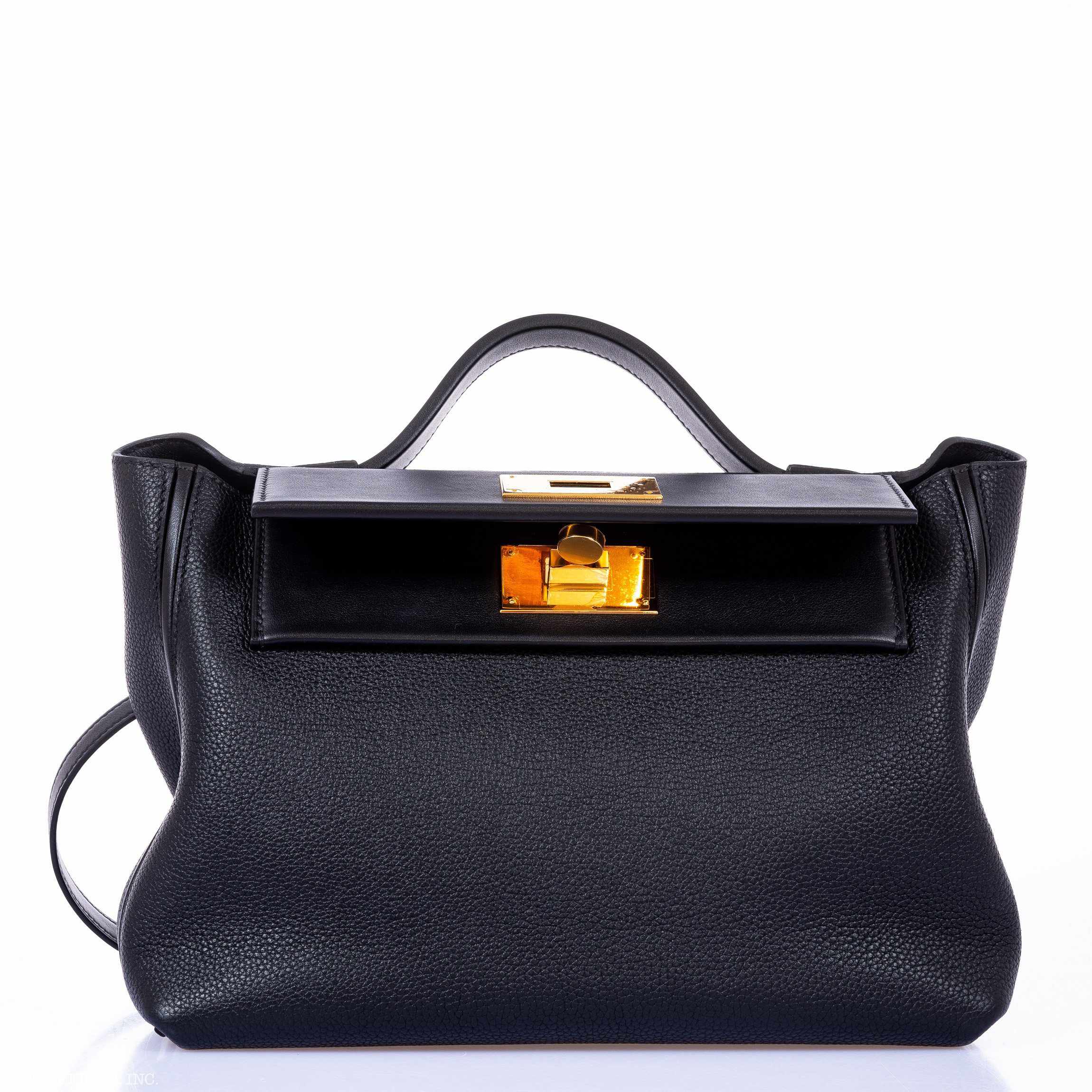 Hermès 24/24 29 Black Swift & Togo Gold Hardware