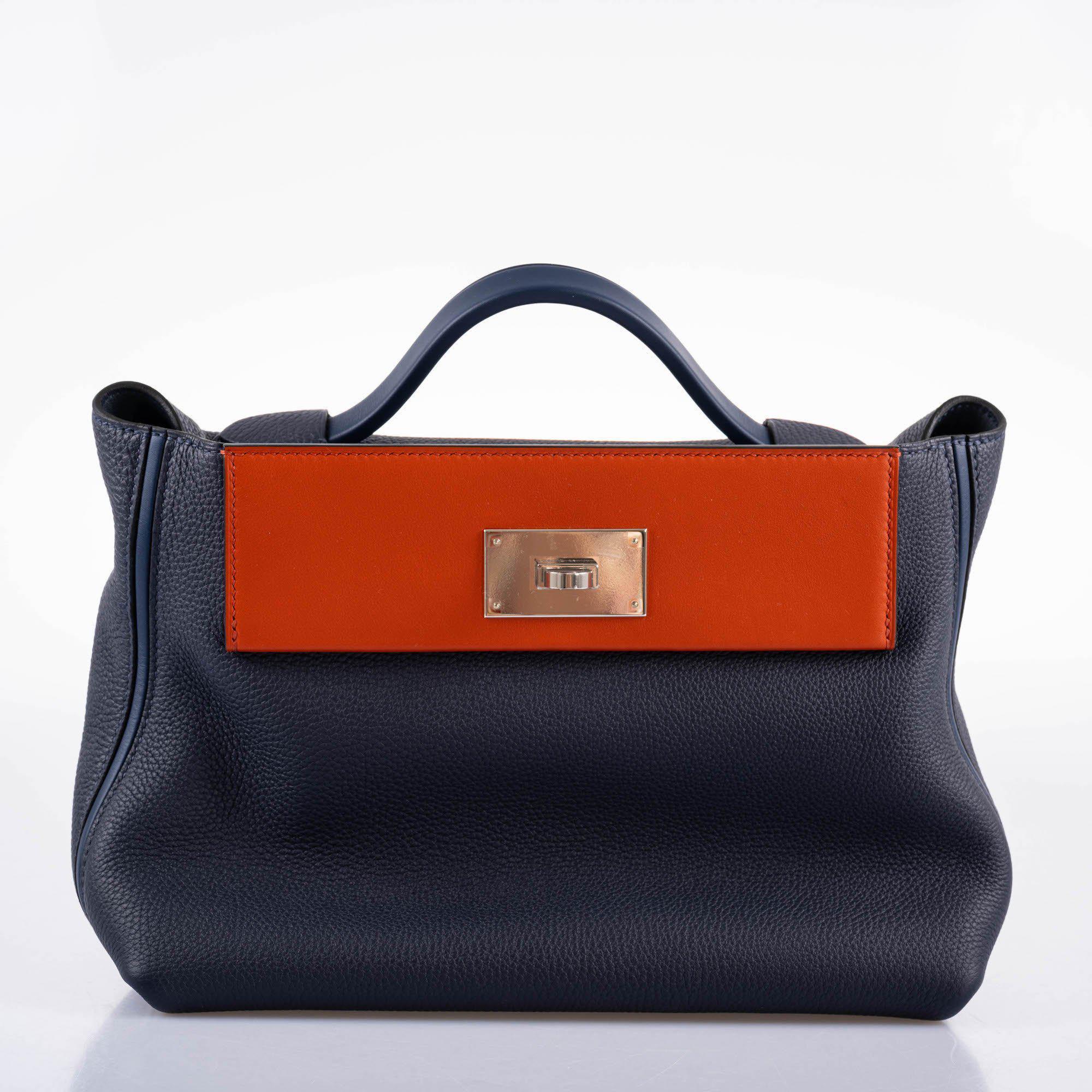 Hermès 24/24 29 Bleu Nuit Togo and Matte Alligator Palladium Hardware