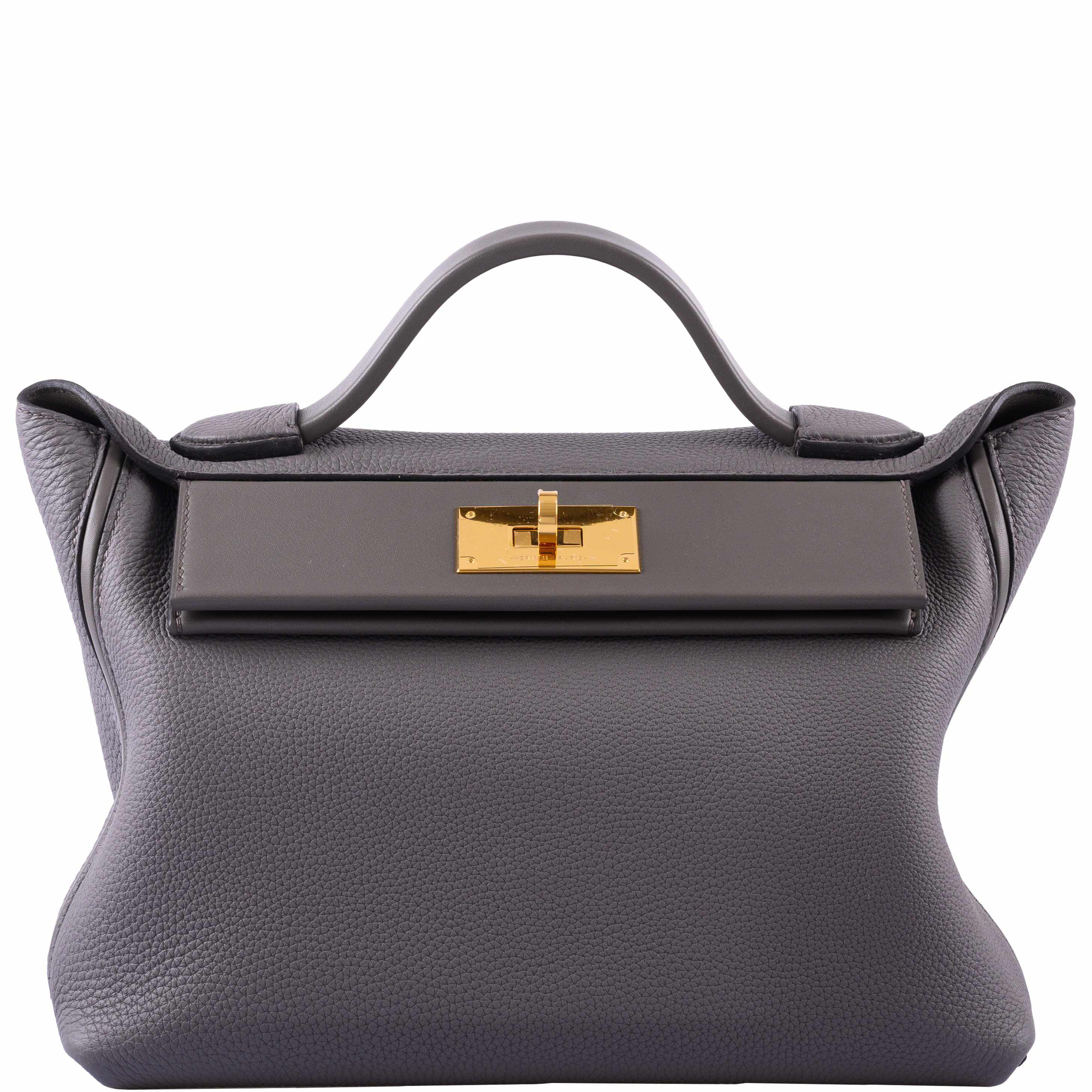 Hermès 24/24 29 Etain Swift and Togo Leather Gold Hardware