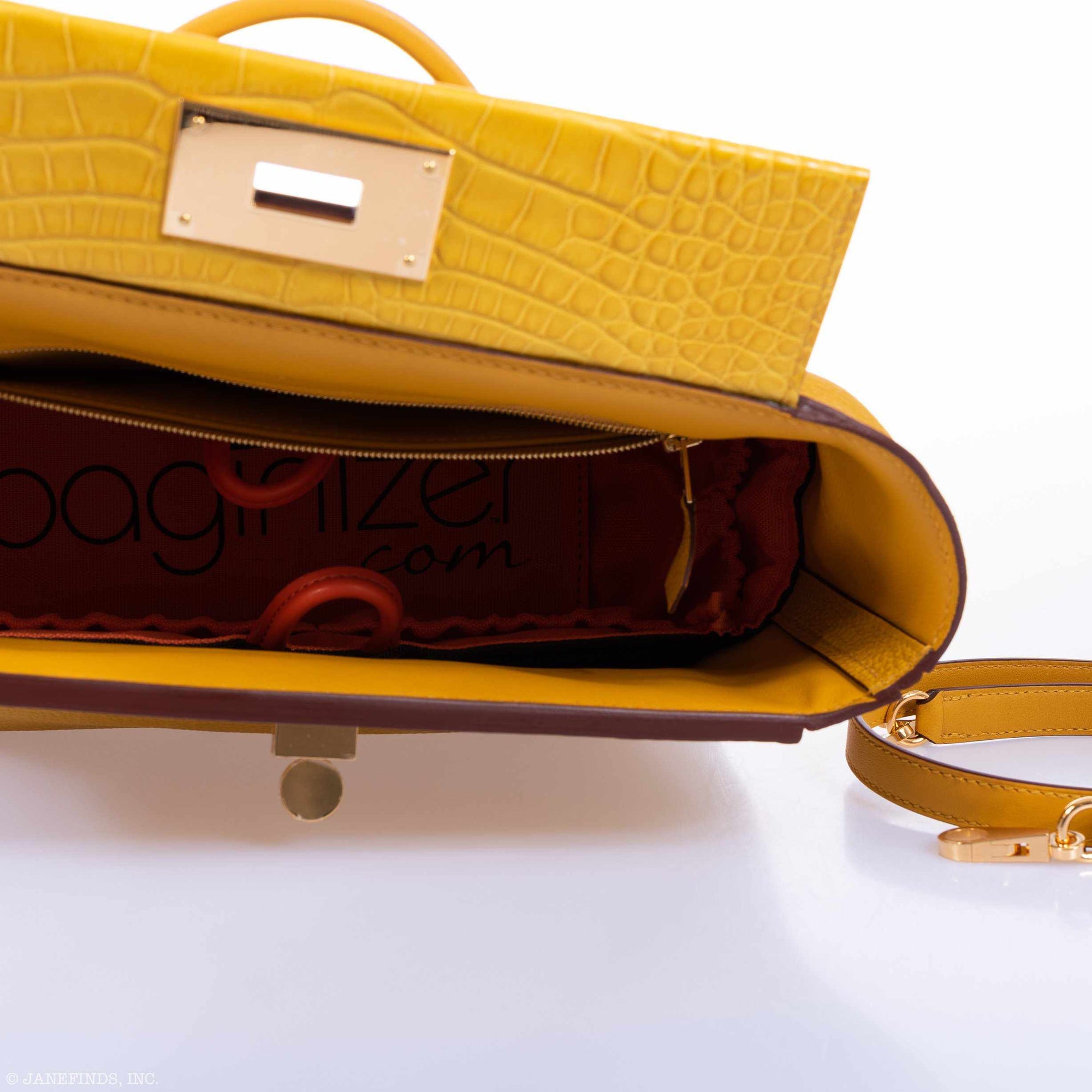Hermès 24/24 29 Jaune Ambre Togo & Alligator Gold Hardware