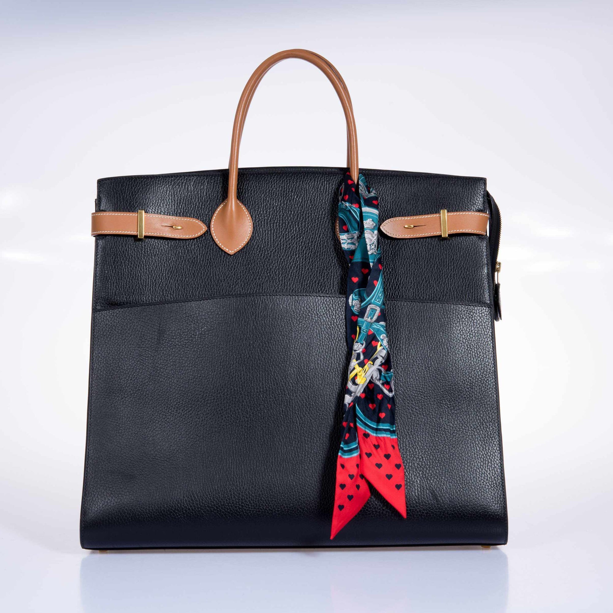 Hermès Airport Bag Black Ardenne and Vache Naturelle - Vintage