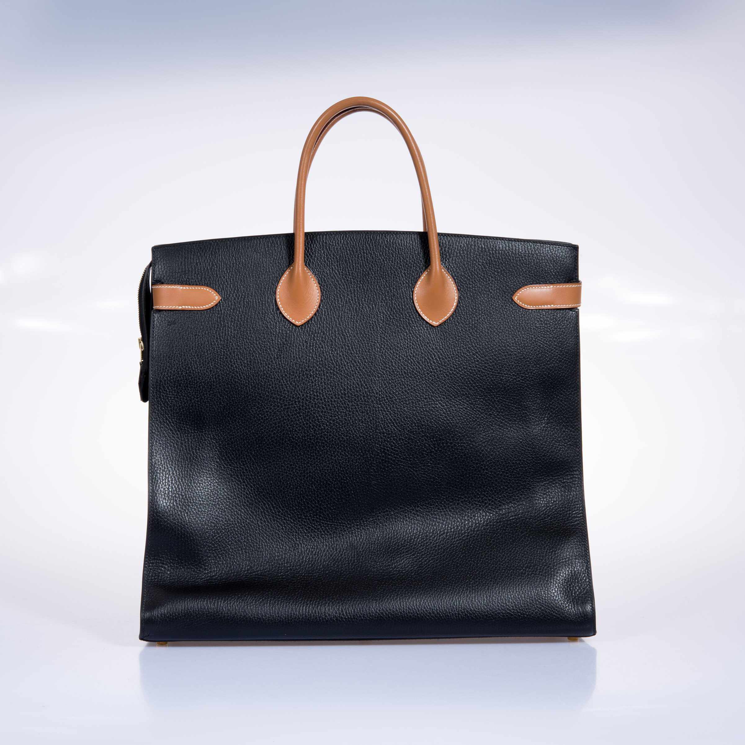 Hermès Airport Bag Black Ardenne and Vache Naturelle - Vintage