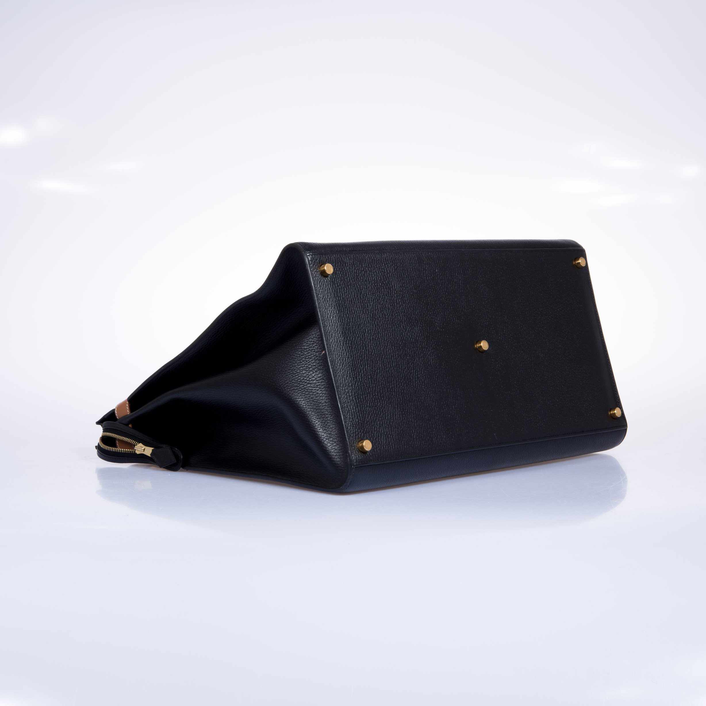 Hermès Airport Bag Black Ardenne and Vache Naturelle - Vintage