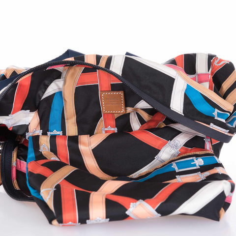 Hermès Airsilk Backpack Cavalcadour Black Technical Silk