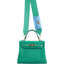 Hermès Bandouliere Kelly Pochette Shoulder Strap Menthe Swift and Celeste Epsom Gold hardware