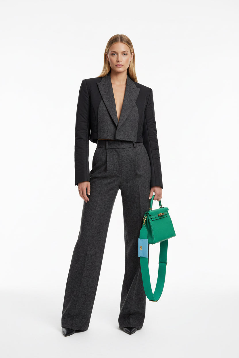 Hermès Bandouliere Kelly Pochette Shoulder Strap Menthe Swift and Celeste Epsom Gold hardware
