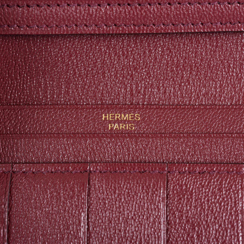 Hermès Bearn Wallet With Gusset Bourgogne Alligator Gold Hardware