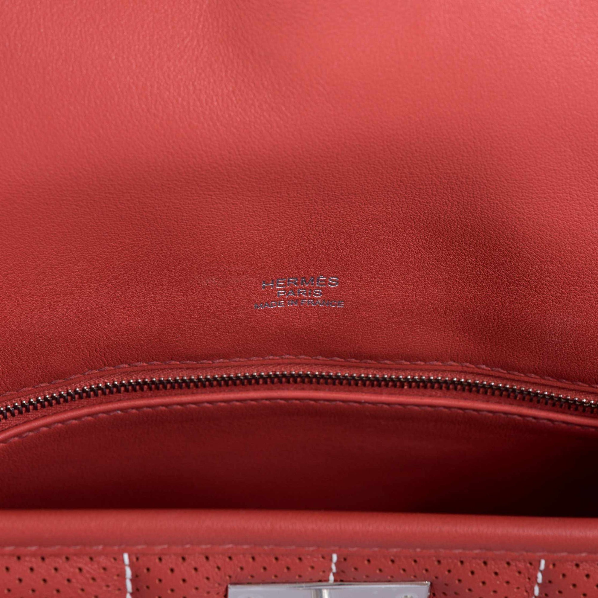 Hermès Berline 28 Brique Perforated Swift Palladium Hardware