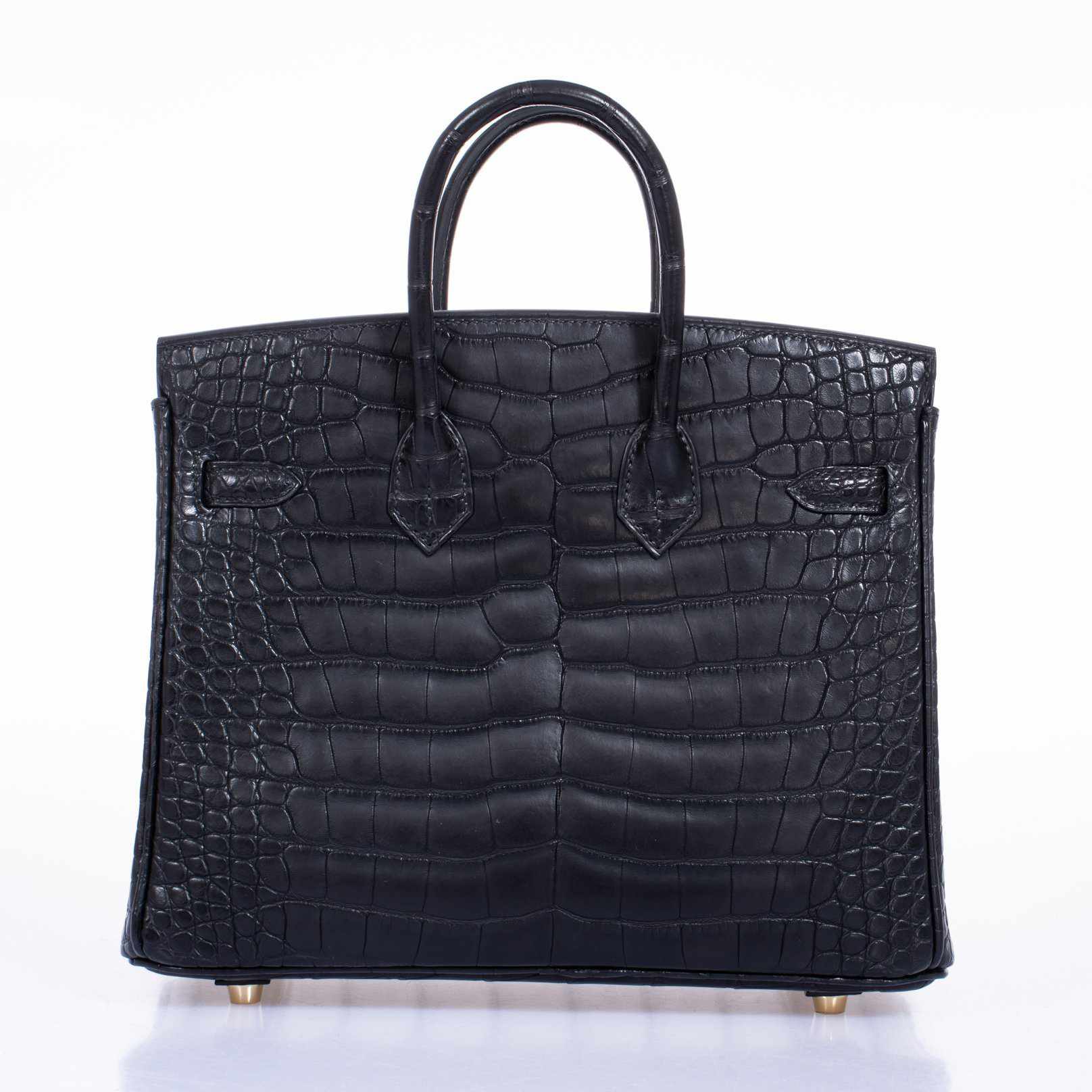 Hermès Birkin 25 Black Matte Alligator Gold Hardware