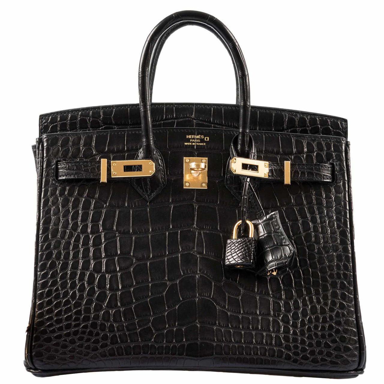 Hermès Birkin 25 Black Matte Alligator Gold Hardware – JaneFinds