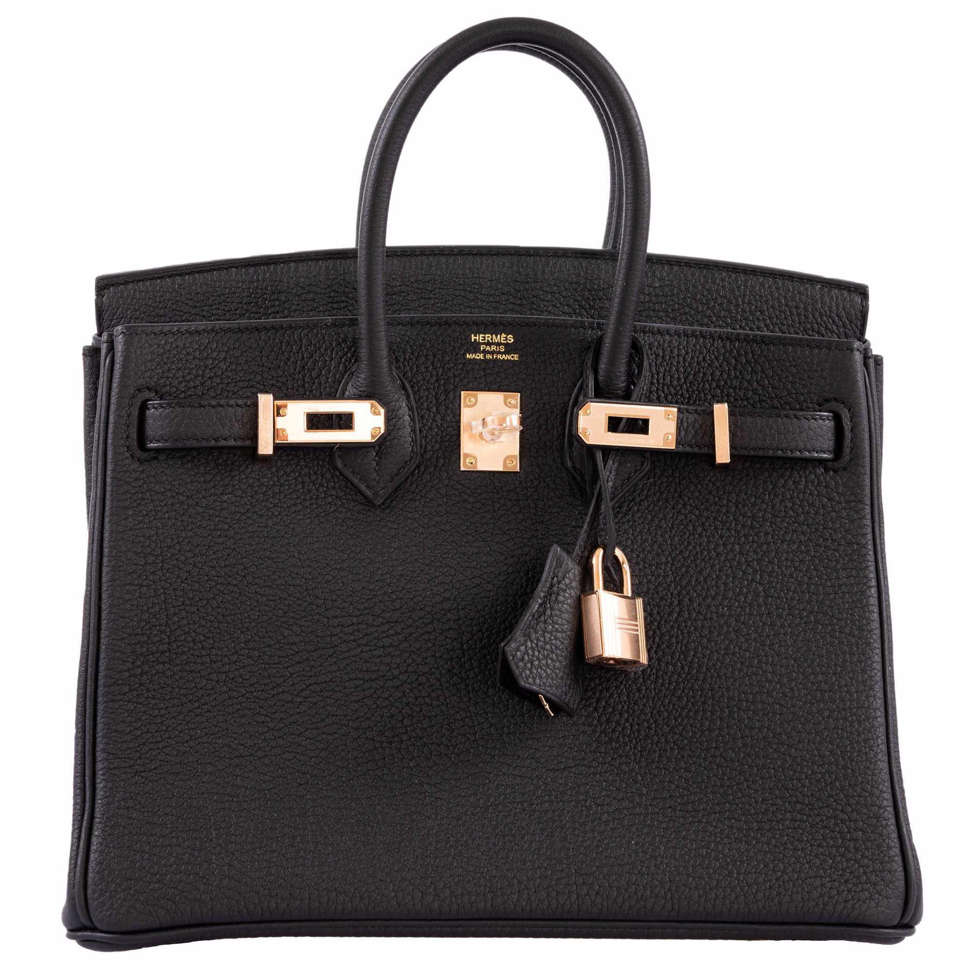 Hermès Birkin 25 Black Togo Rose Gold Hardware