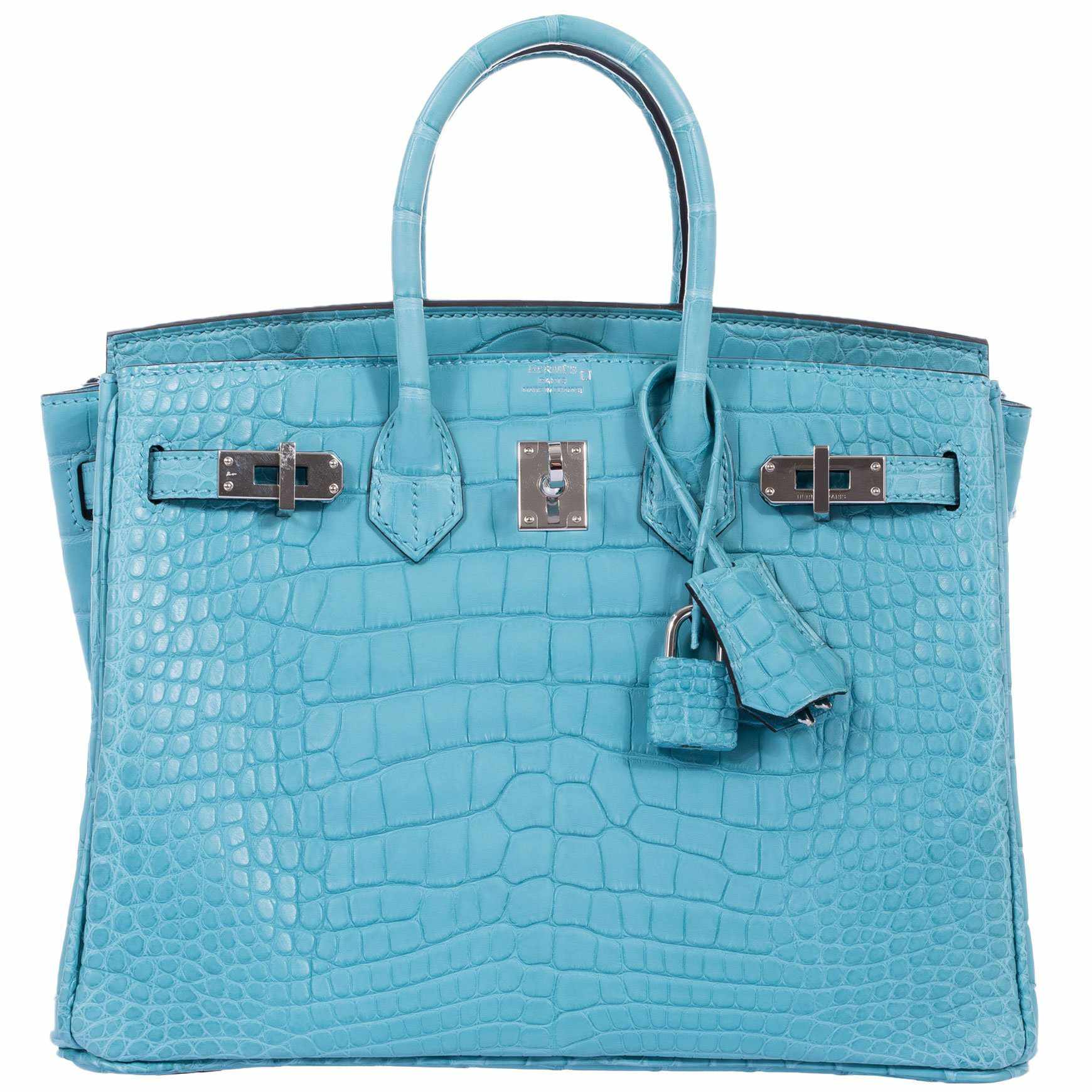 Hermès Birkin 25 Bleu Saint Cyr Matte Alligator Palladium Hardware