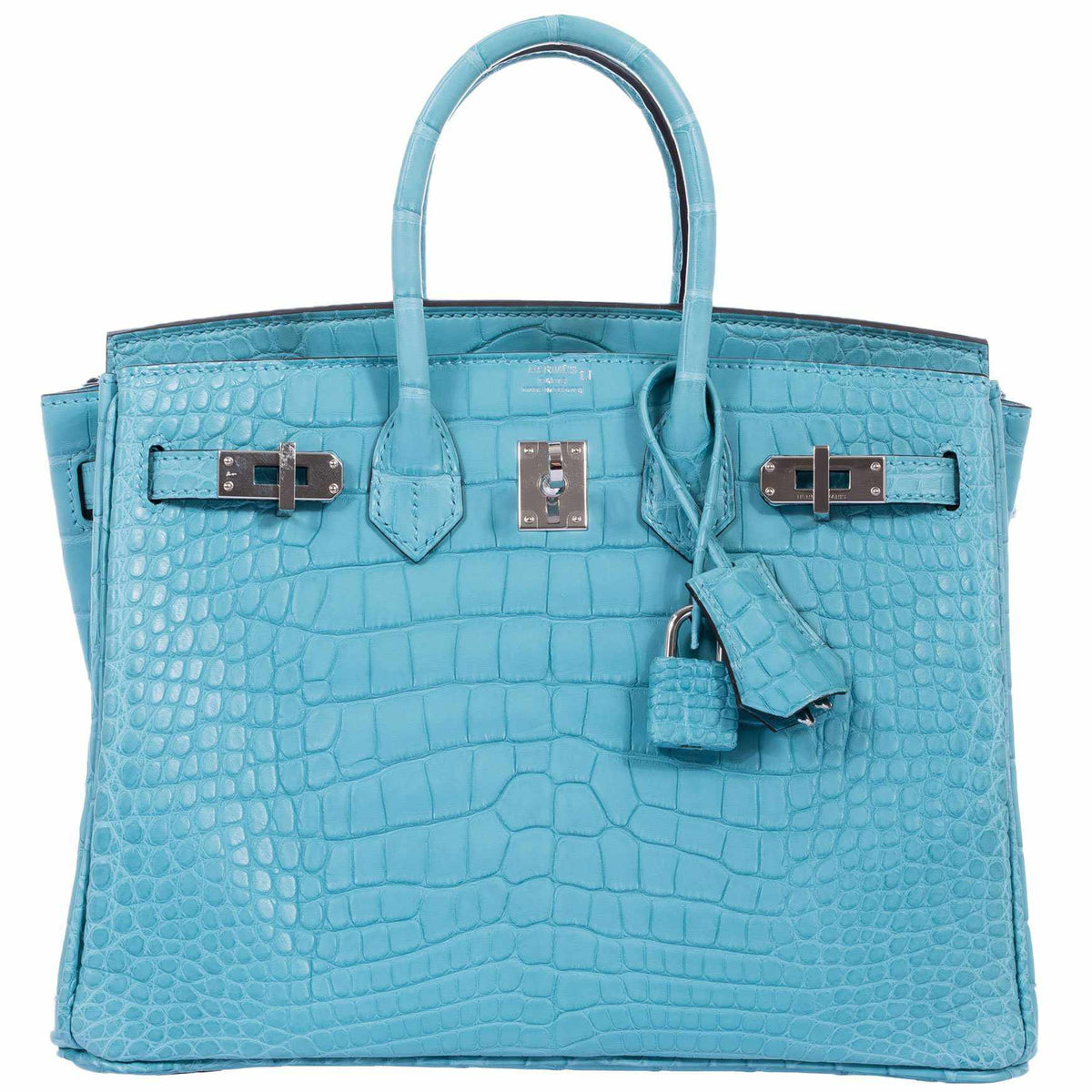 Hermes Blue Saint CYR Matte Crocodile Kelly 25 Handbag – MAISON de