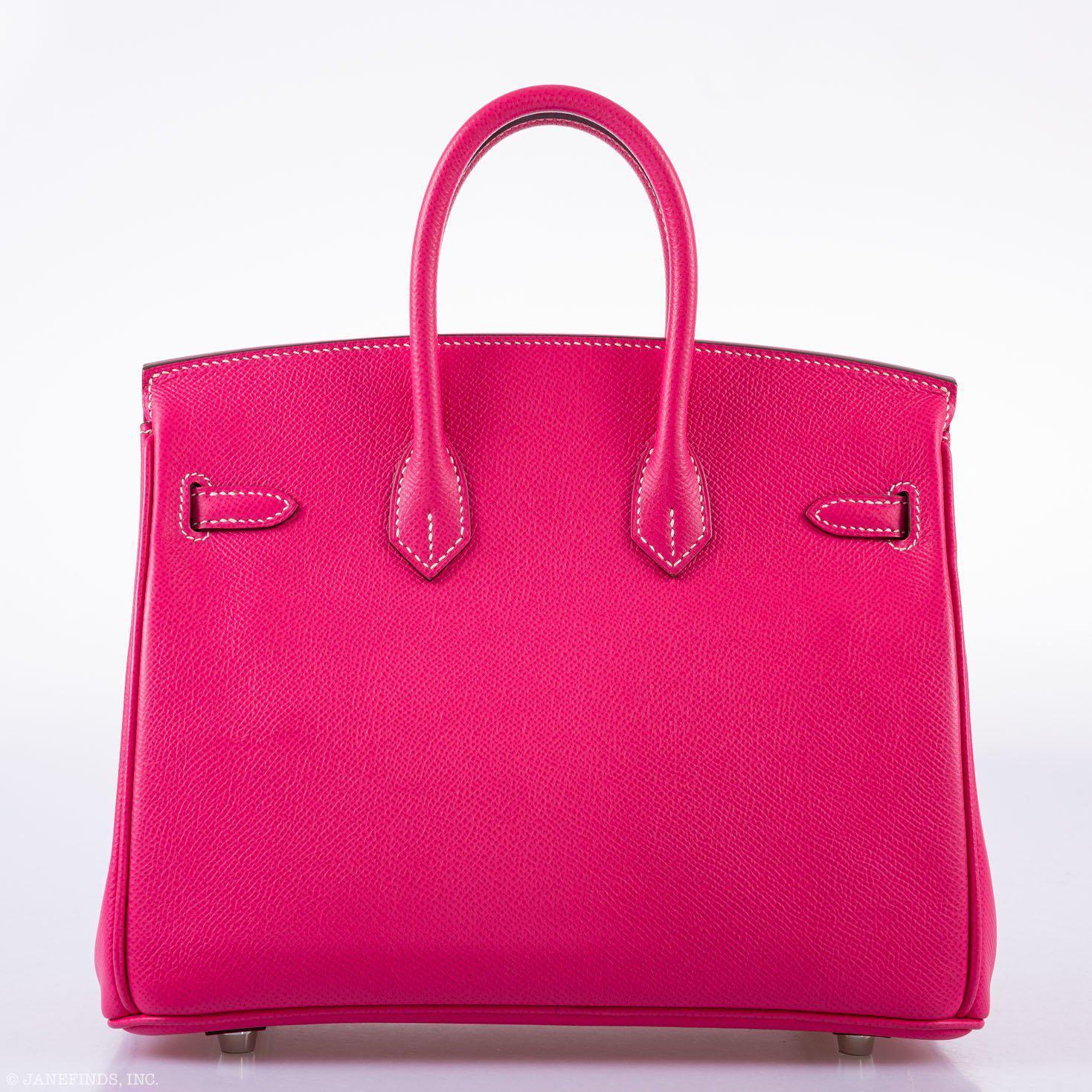 Hermès Birkin 25 Candy Collection Rose Tyrien Epsom Palladium Hardware - Q, Square