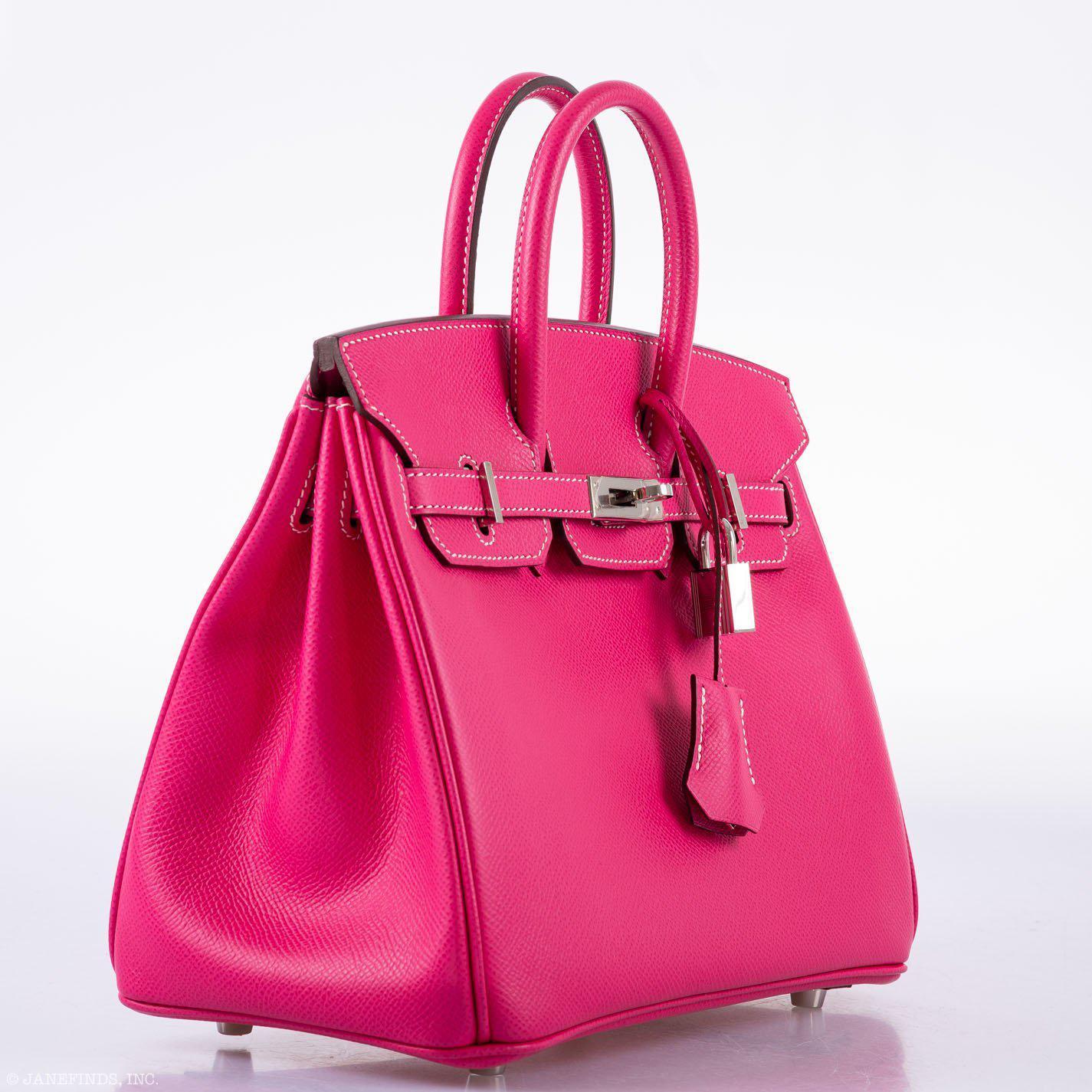 Hermès Birkin 25 Candy Collection Rose Tyrien Epsom Palladium Hardware - Q, Square