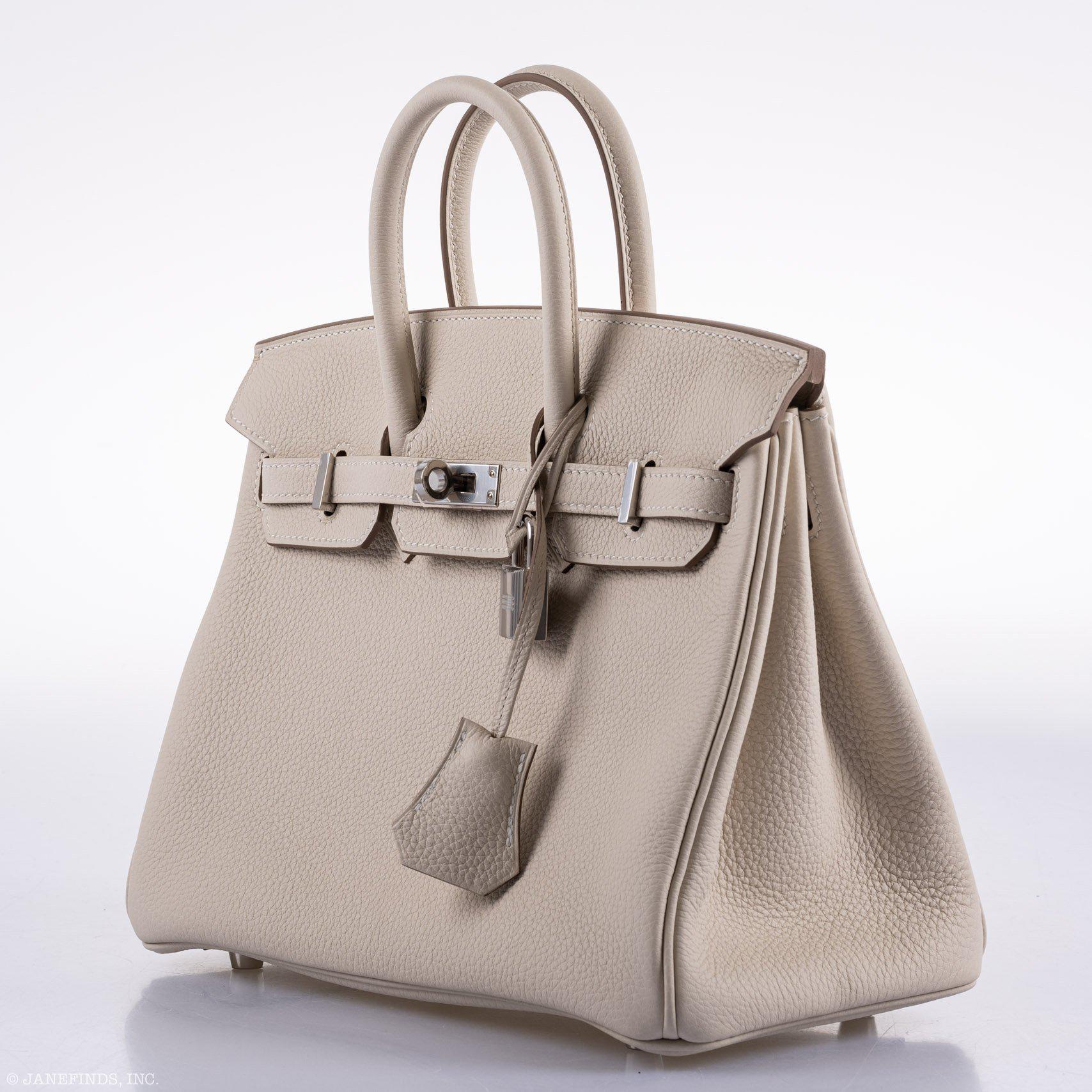 Hermès Birkin 25 Craie Togo Palladium Hardware