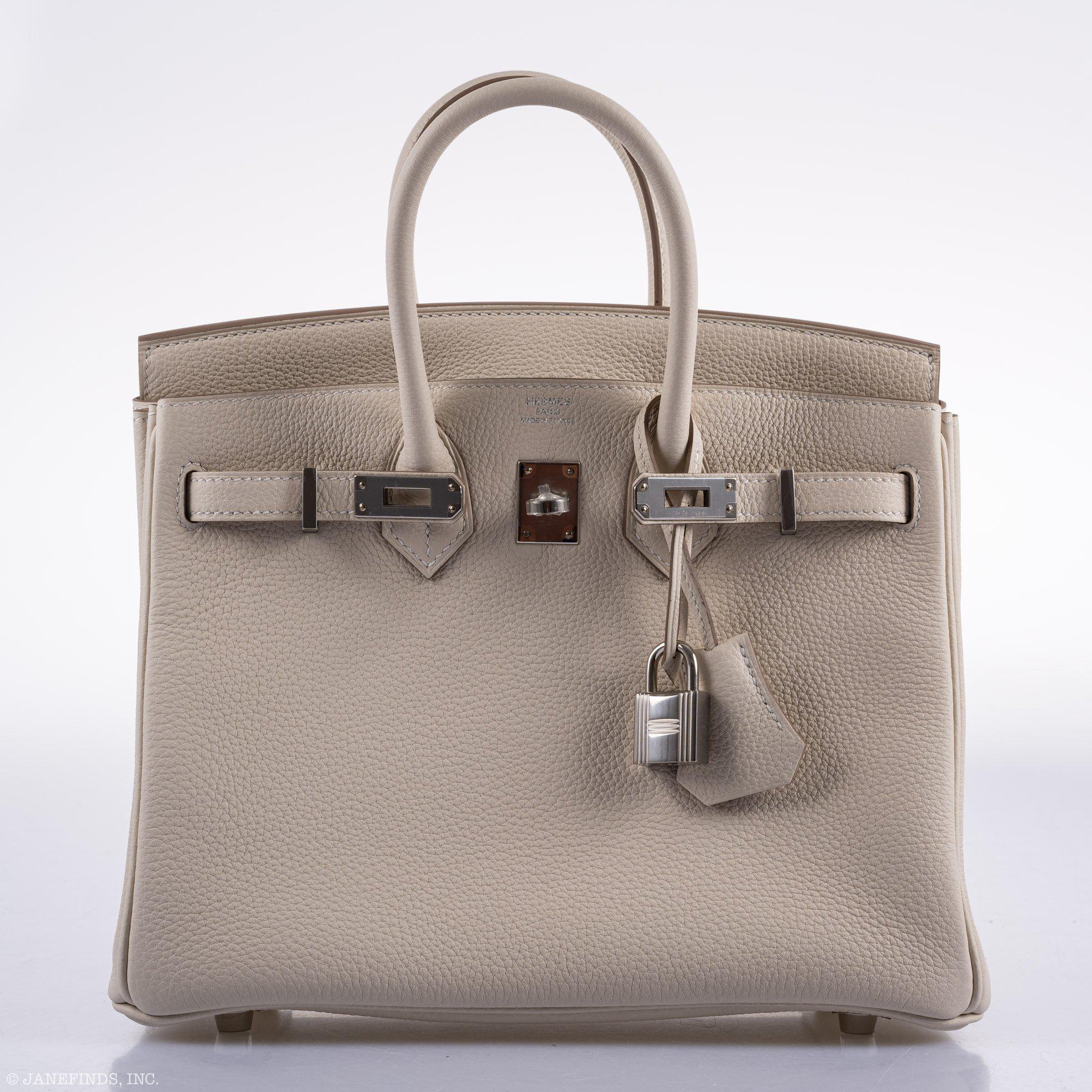 Hermès Birkin 25 Craie Togo Palladium Hardware