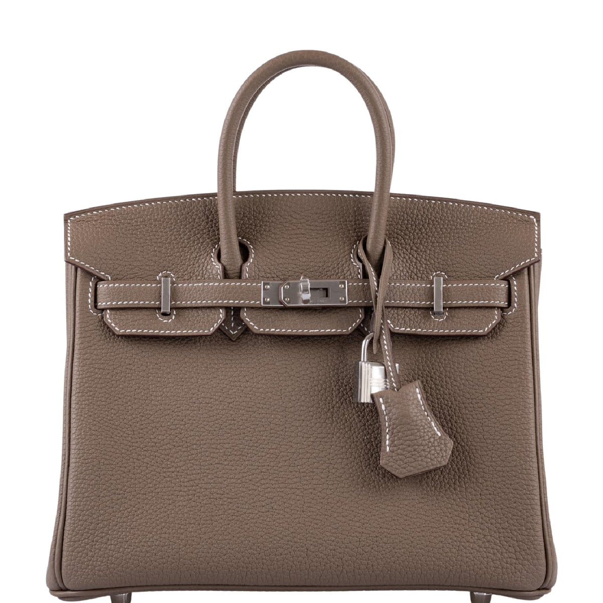 HERMÈS Kelly 25 handbag in Etoupe Togo leather with Palladium
