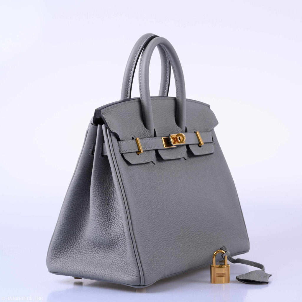 Hermès Birkin 25 Gris Mouette Togo Gold Hardware – JaneFinds