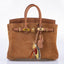 Hermès Birkin 25 Grizzly Gold Veau Doblis Suede and Gold Swift with Gold Hardware