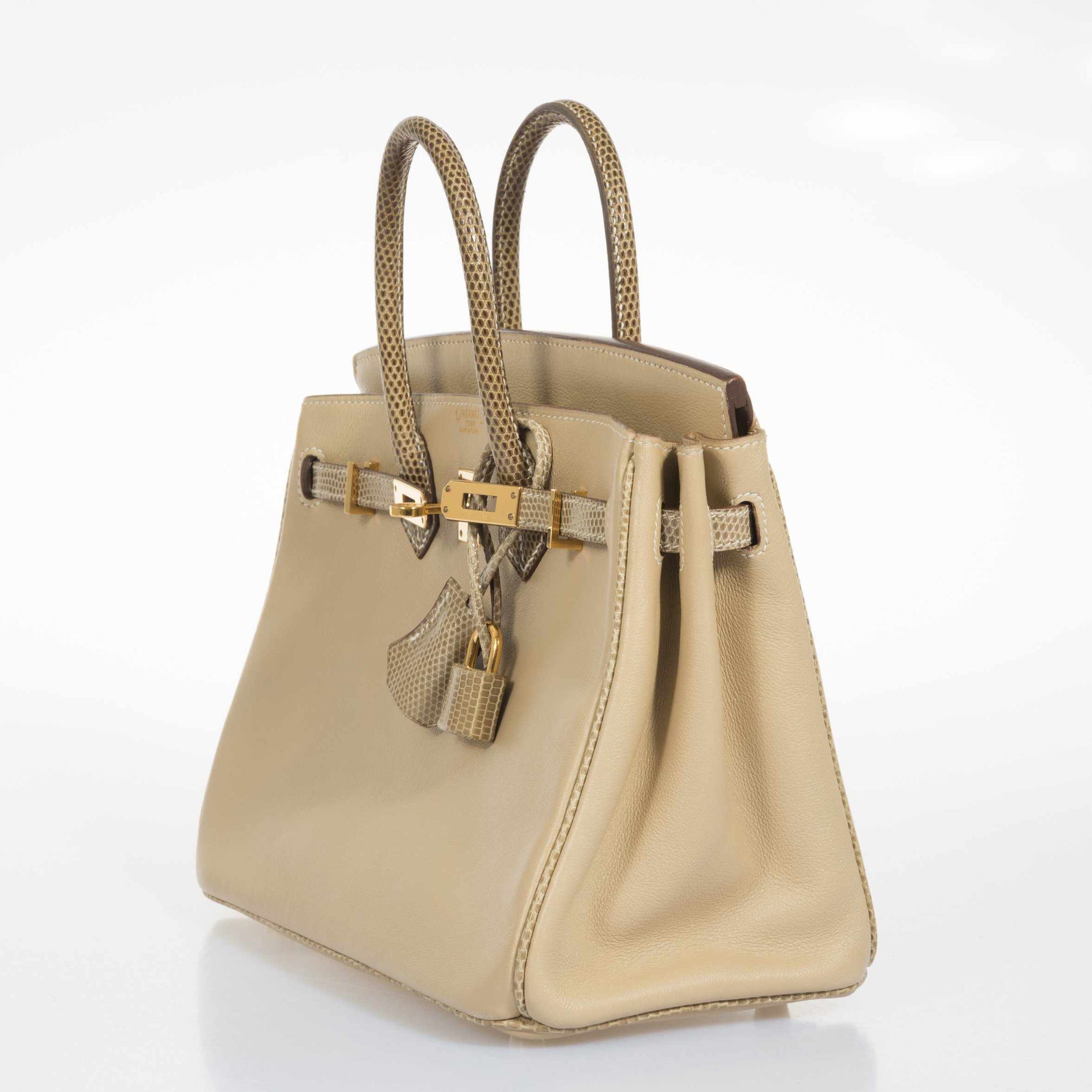 Hermès Birkin 25 HSS Argile Swift With Ficelle Lizard Gold Hardware - Special Edition