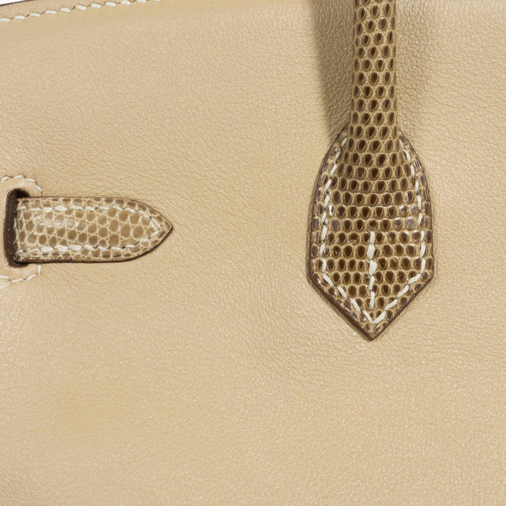 Hermès Birkin 25 HSS Argile Swift With Ficelle Lizard Gold Hardware - Special Edition